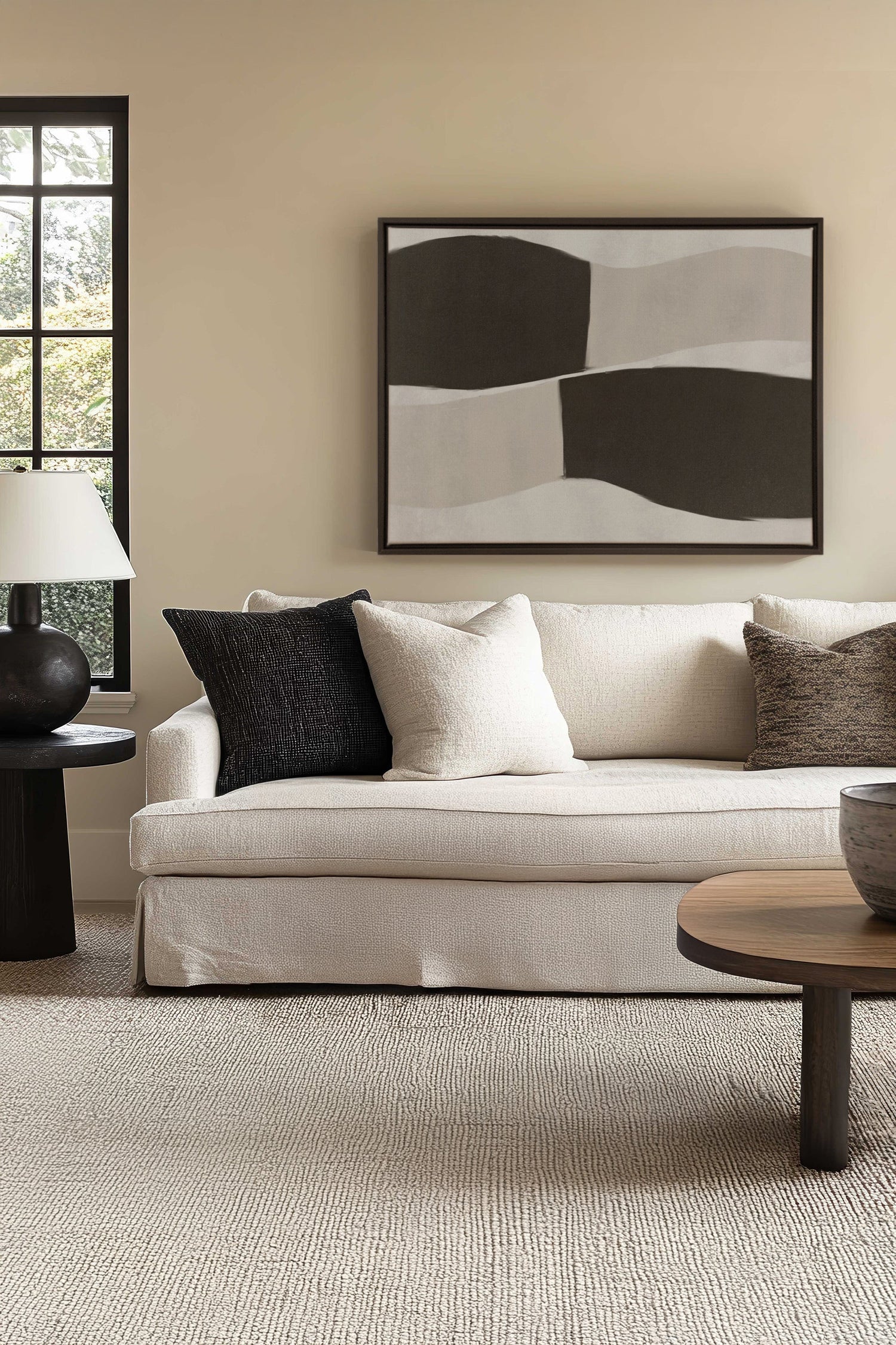 OLEKA CANVAS - MIRROR, Oeuvre sur toile étirée, encadré Noir