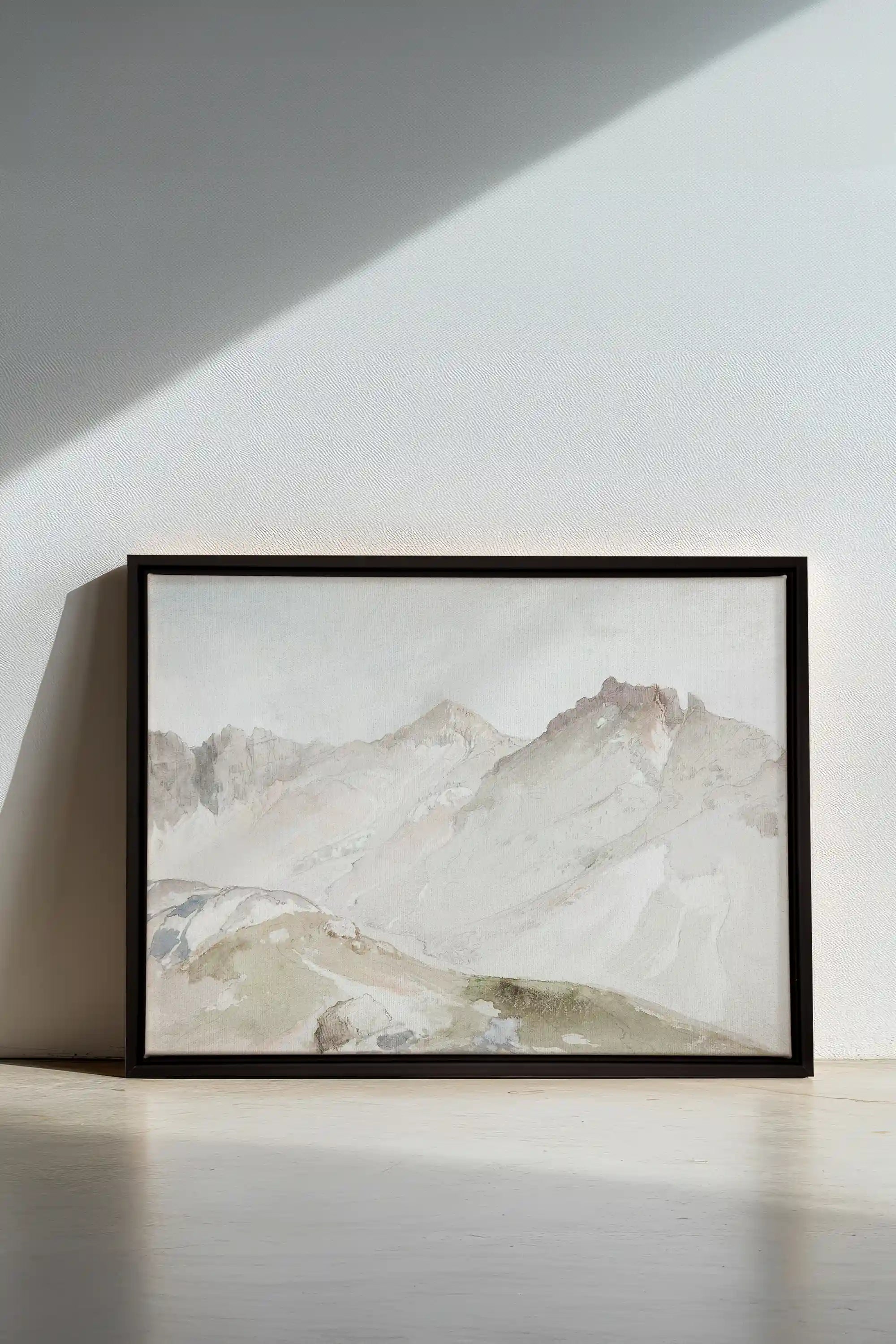 MOUNTAIN VIEW, Oeuvre sur toile étirée, encadré Brun Noyer