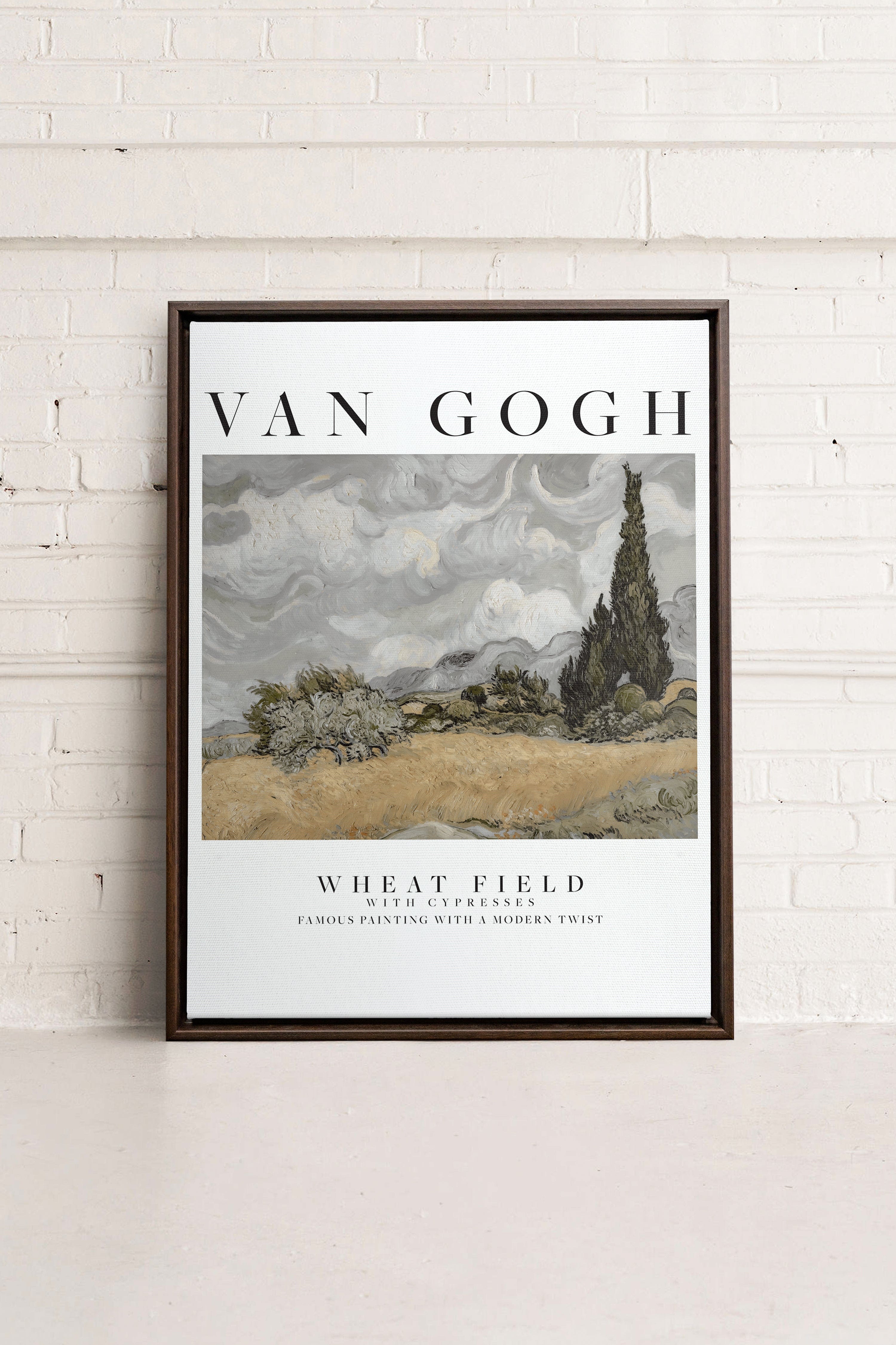 OLEKA CANVAS - WHEATS FIELD, Oeuvre sur toile étirée, encadré Brun Noyer