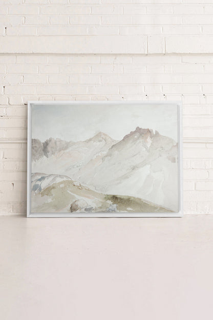 OLEKA CANVAS - MOUNTAIN VIEW, Oeuvre sur toile étirée, encadré Blanc