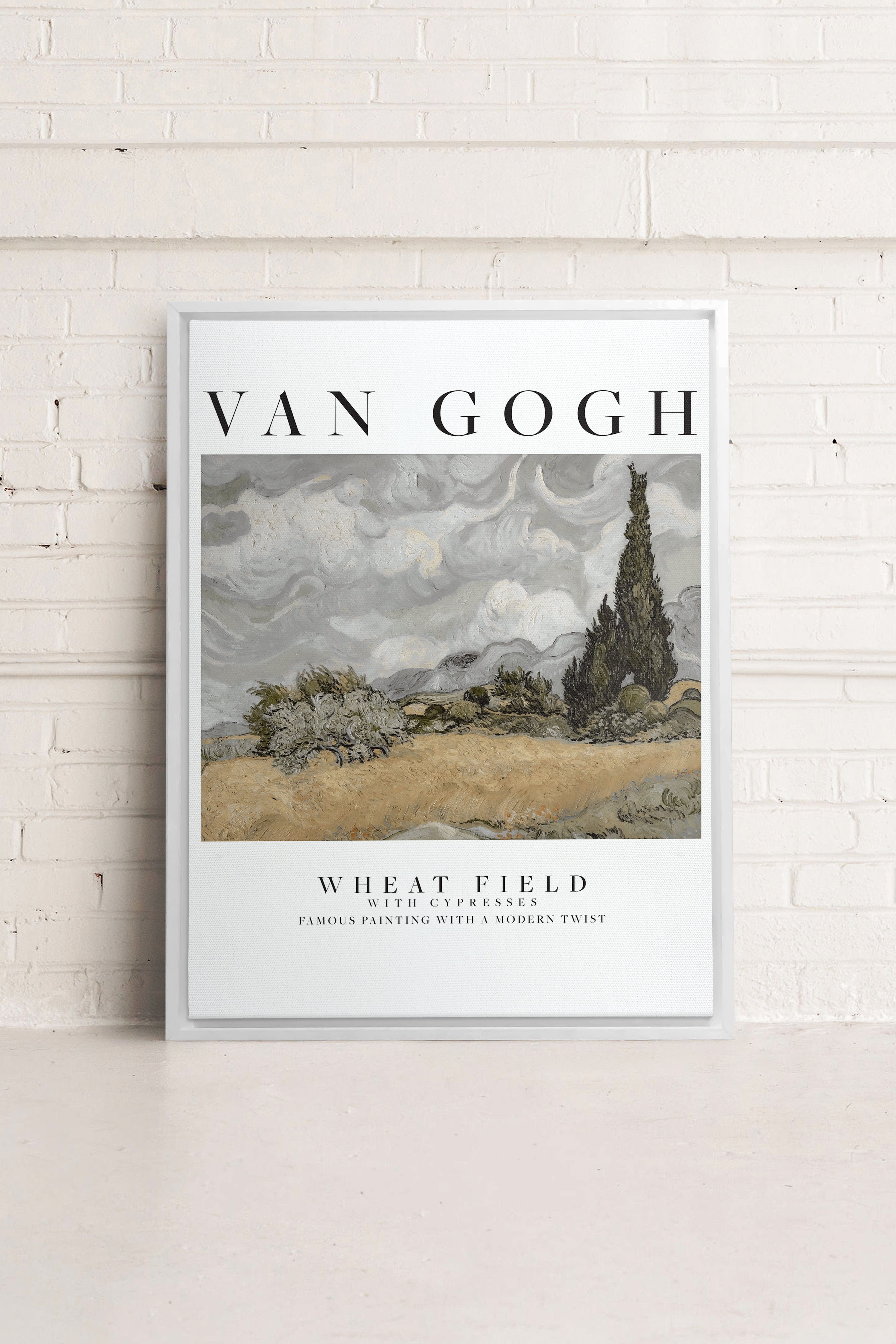 OLEKA CANVAS - WHEATS FIELD, Oeuvre sur toile étirée, encadré Blanc