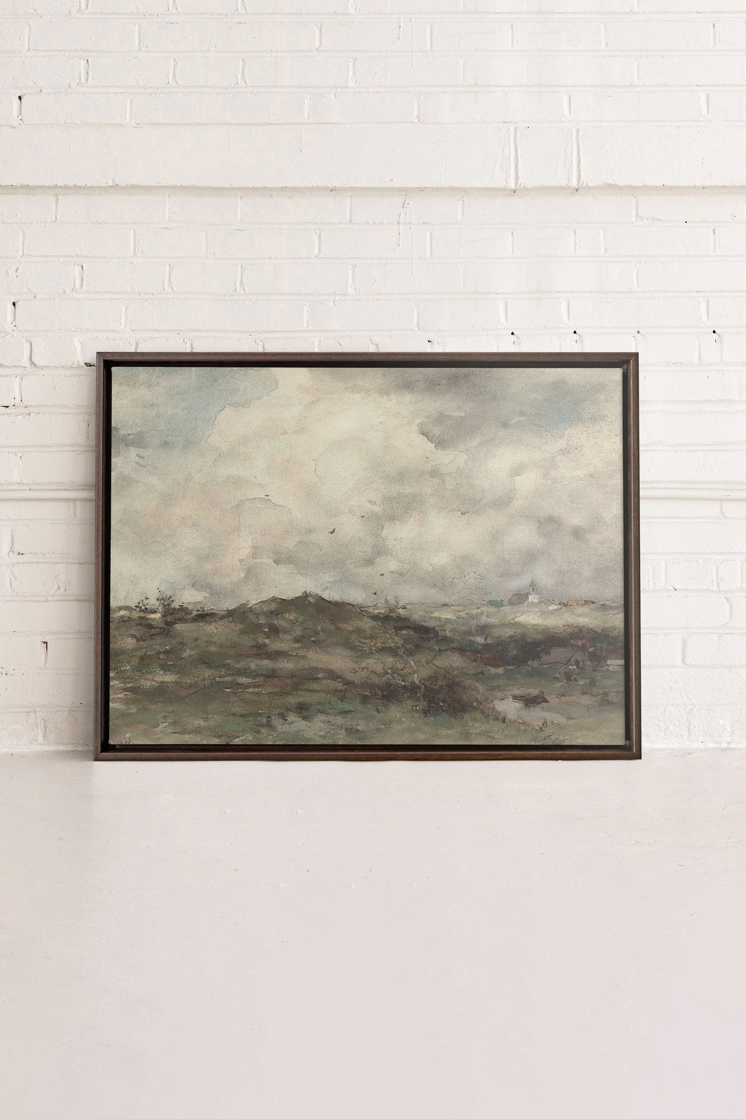 OLEKA CANVAS - SHORELINE, Oeuvre sur toile étirée, encadré Brun Noyer