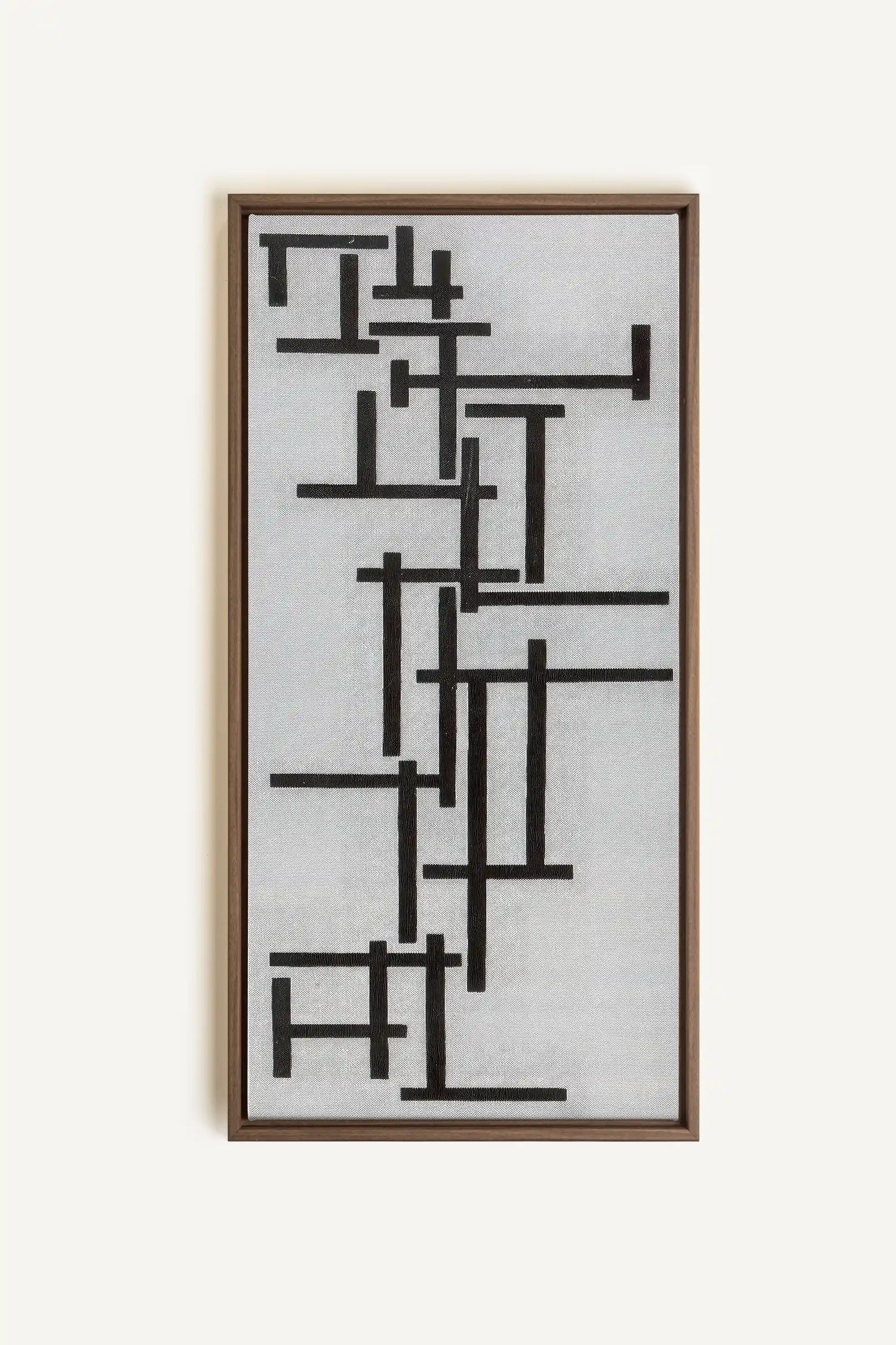 CONSCIOUS BLACK, Artwork on stretched canvas, framed in Oak Brown