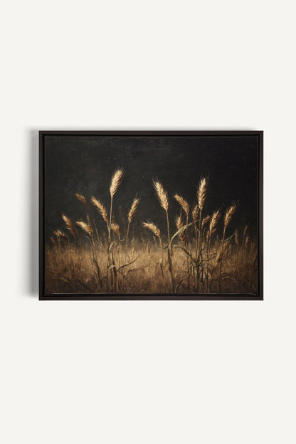 TWILIGHT FIELDS, Work on stretched canvas, framed Black