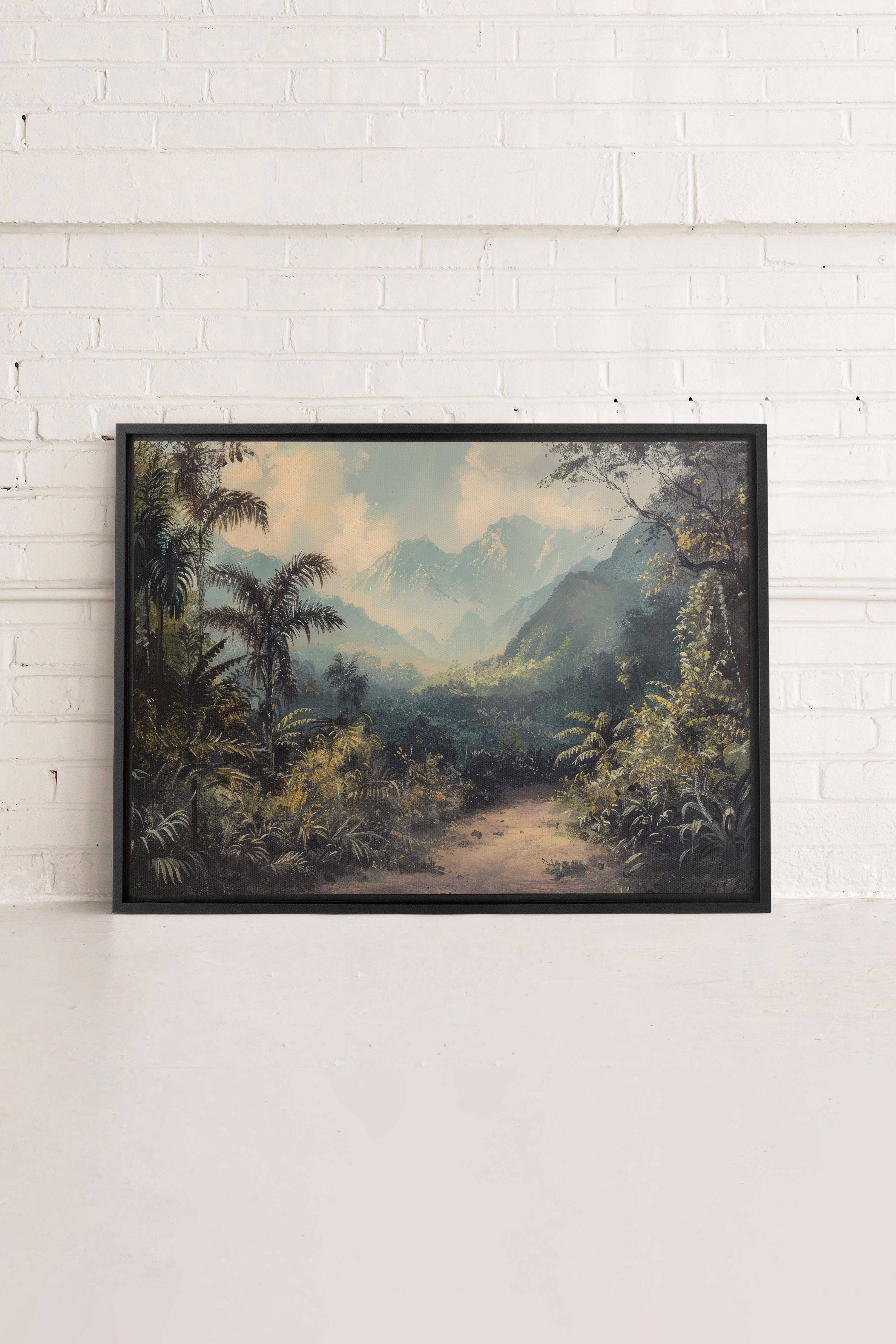 GOLDEN REALM, Oeuvre sur toile étirée, encadré Noir