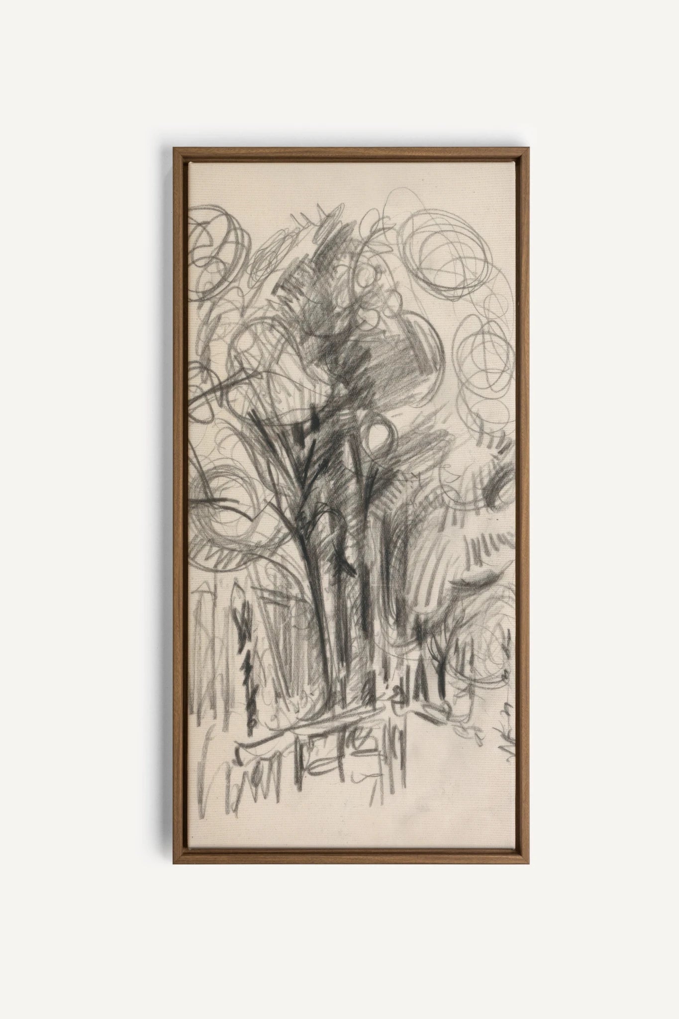 LIGNES DU VENT, Oeuvre sur toile étirée, encadré Brun Chêne