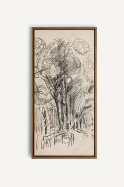 LIGNES DU VENT, Oeuvre sur toile étirée, encadré Brun Chêne