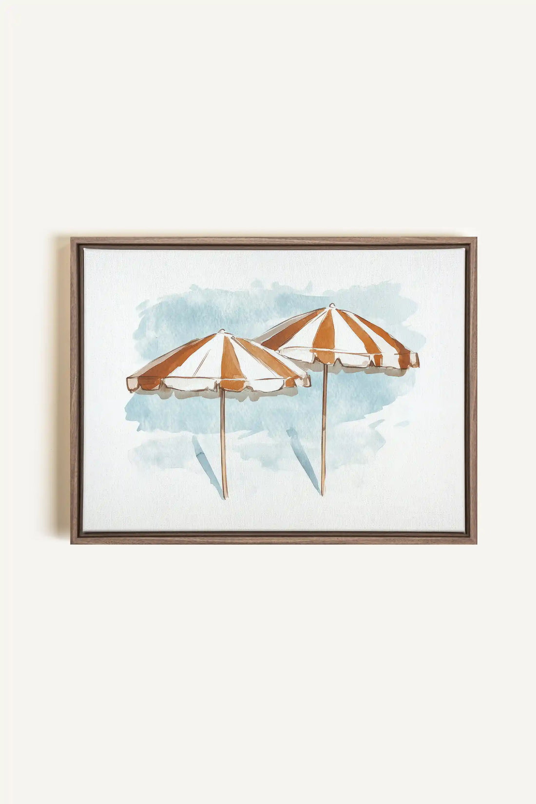 OCEAN SHADE, Artwork on stretched canvas, framed in Brown Oak
