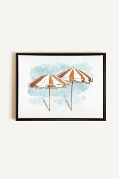 OCEAN SHADE, Artwork on stretched canvas, framed in black
