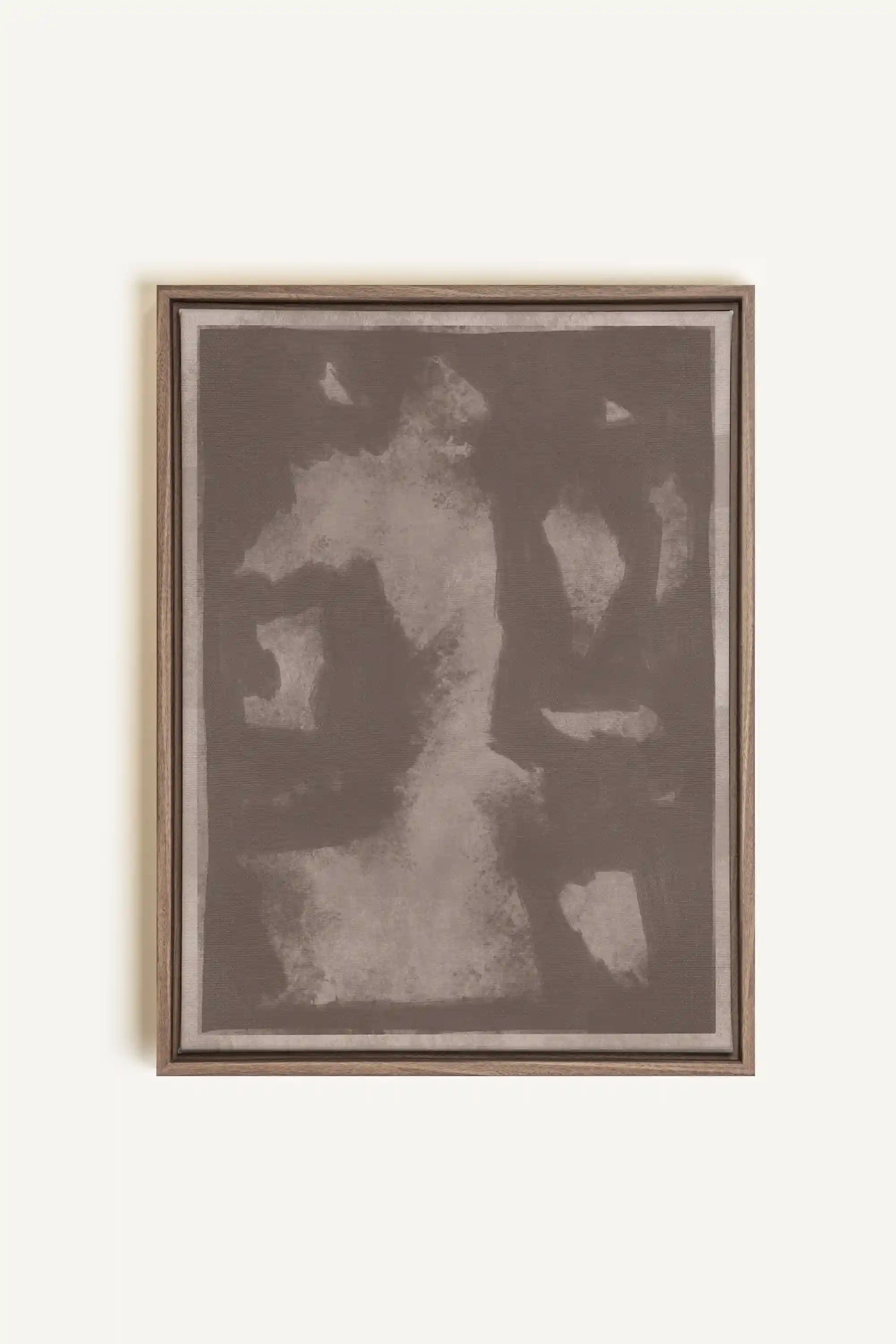 OMBRE MURALE, Oeuvre sur toile étirée, encadré Brun Chêne