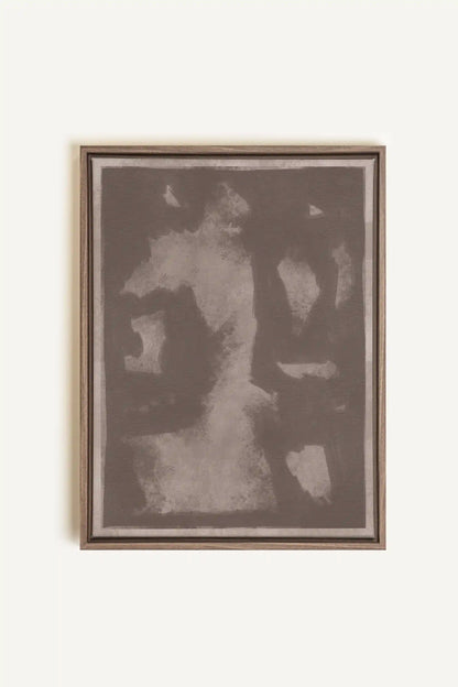 OMBRE MURALE, Oeuvre sur toile étirée, encadré Brun Chêne