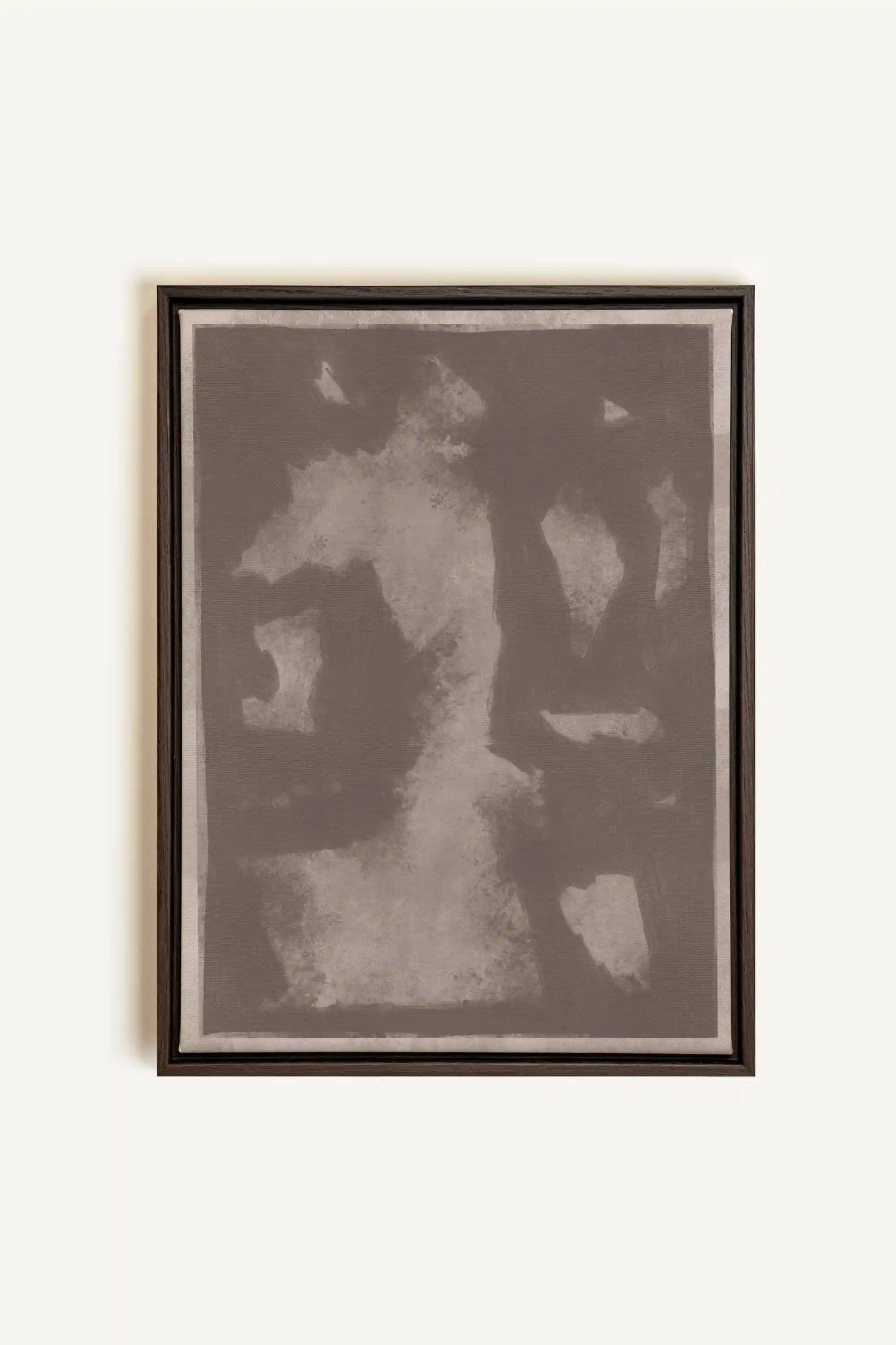 OMBRE MURALE, Oeuvre sur toile étirée, encadré Brun Noyer