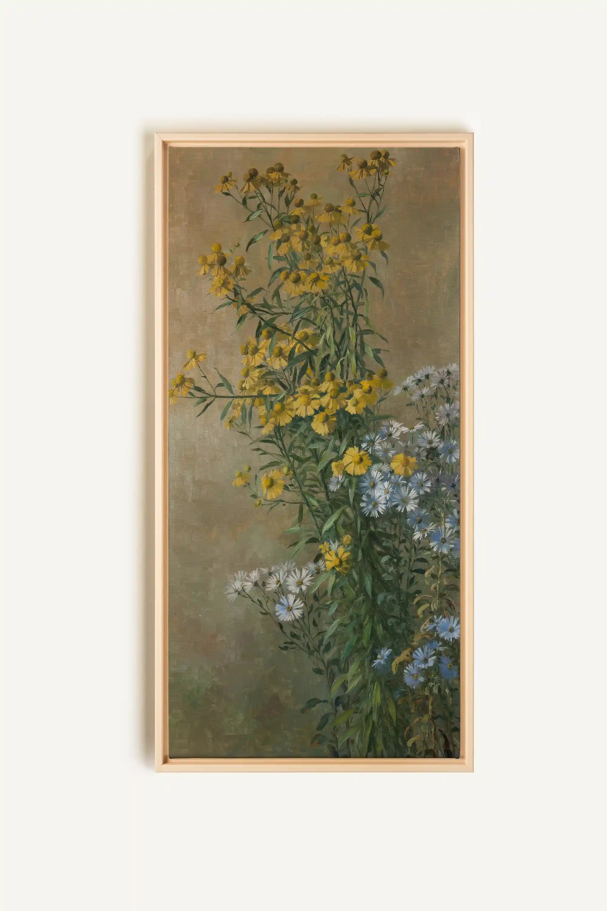 OR DES CHAMPS, Oeuvre sur toile étirée, encadré Naturel Clair