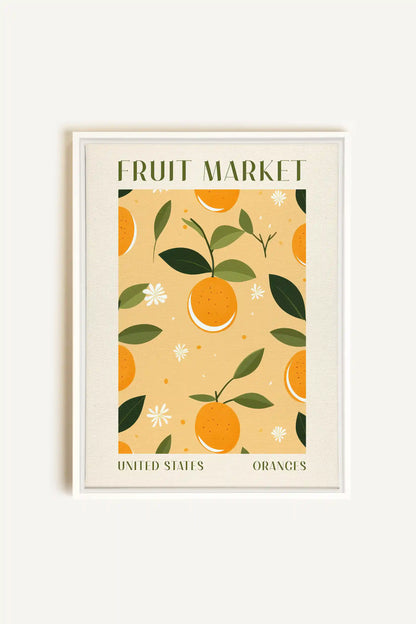 ORANGE TANGO, Oeuvre sur toile étirée, encadré Blanc