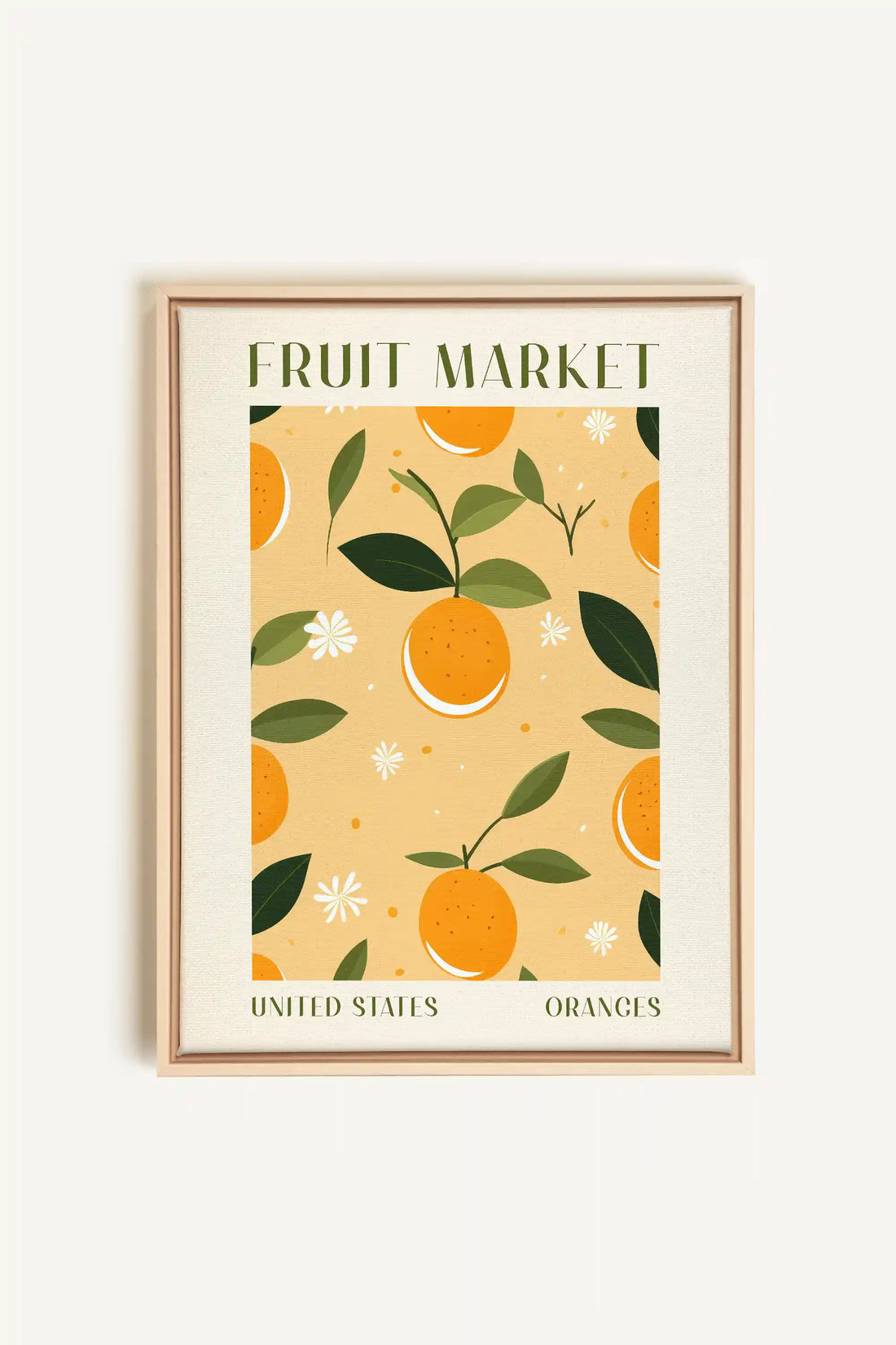 ORANGE TANGO, Oeuvre sur toile étirée, encadré Naturel Clair