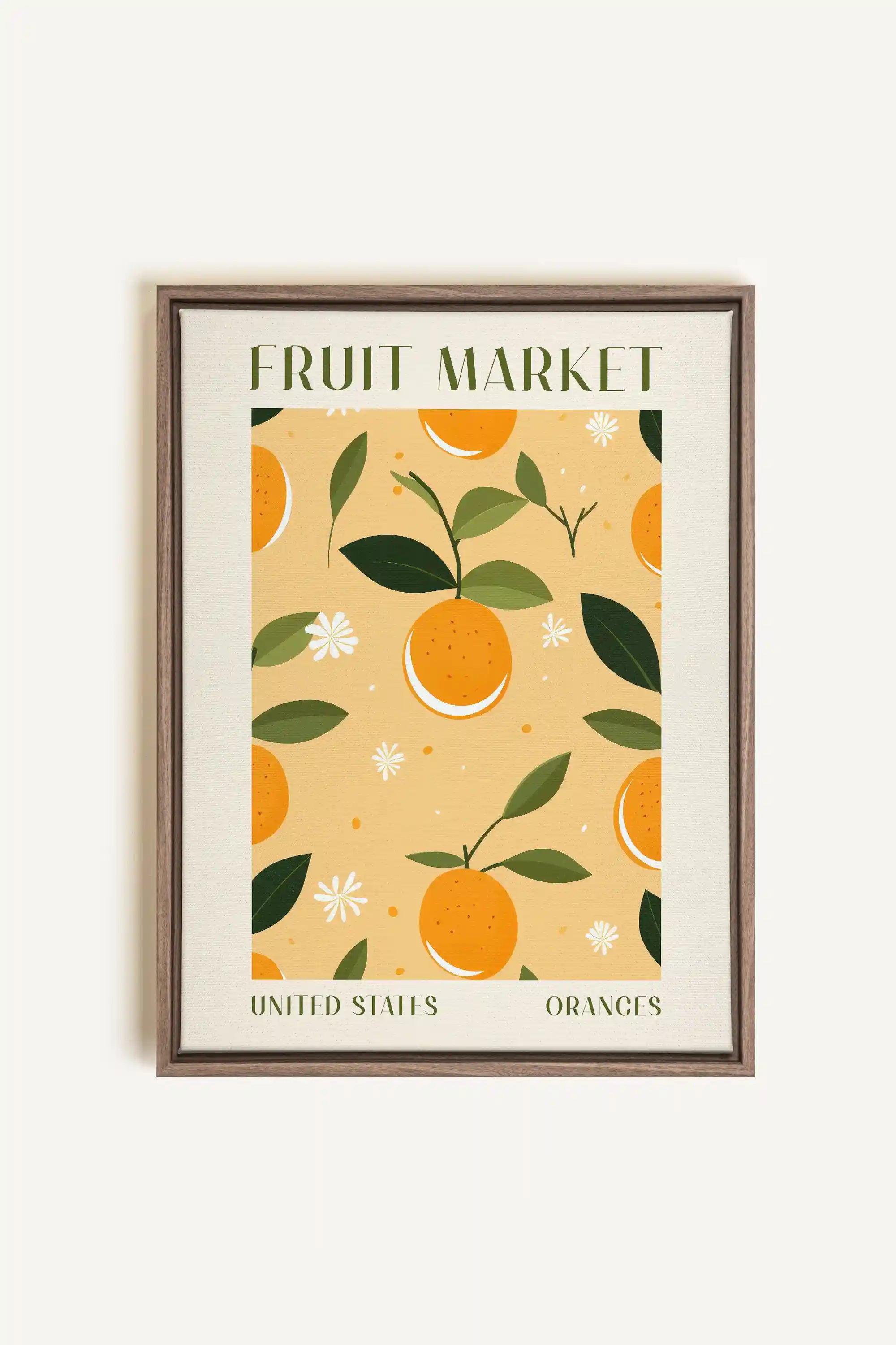 ORANGE TANGO, Artwork on stretched canvas, framed in Brown Oak