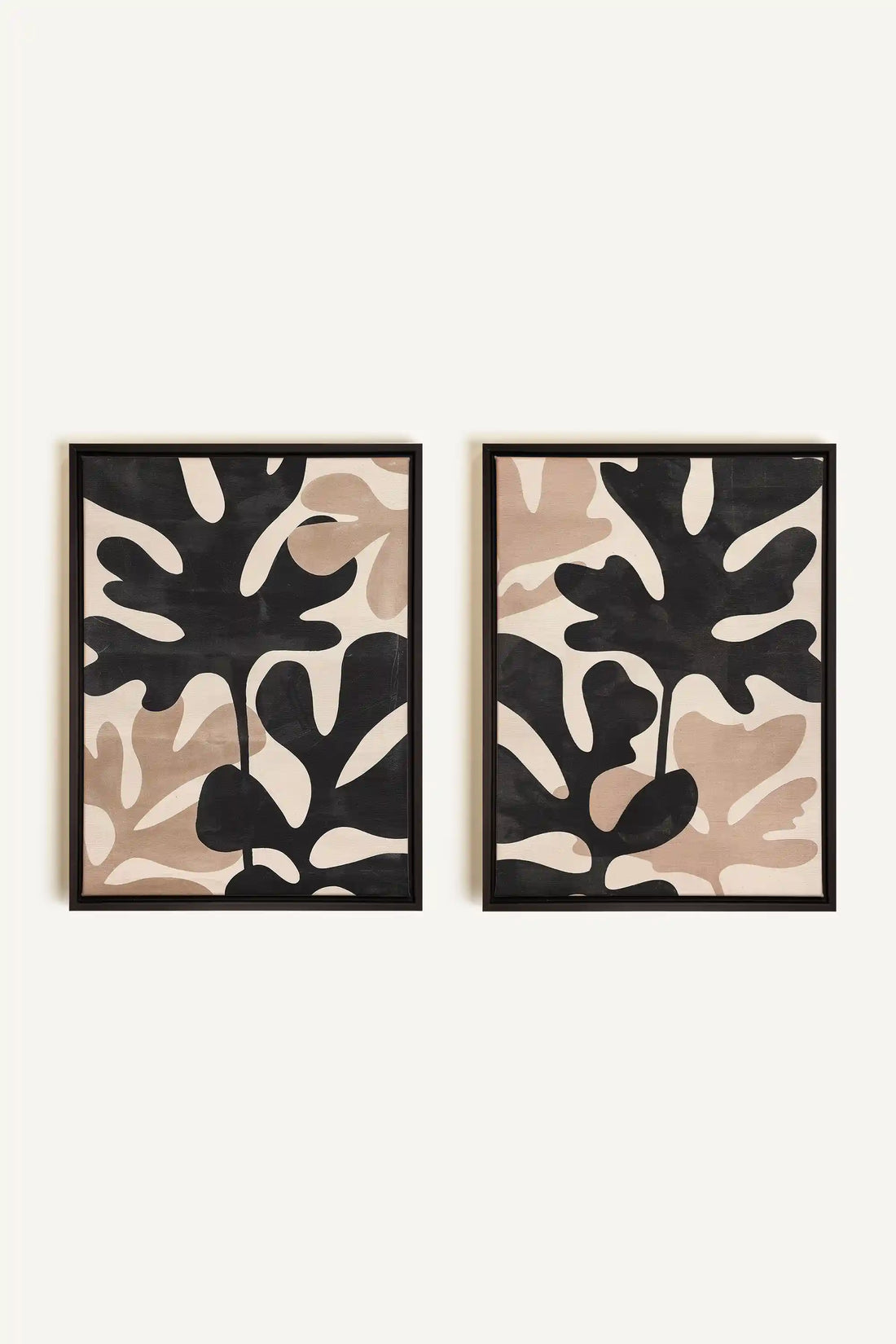 ORGANIC SHADOWS DUO, 2 Works on stretched canvas, black framed