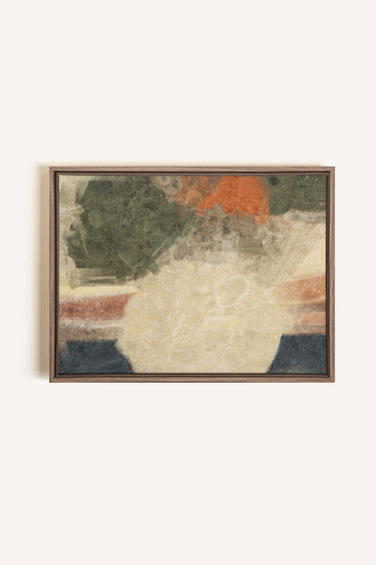 ORGANIQUE, Oeuvre sur toile étirée, encadré Brun Chêne