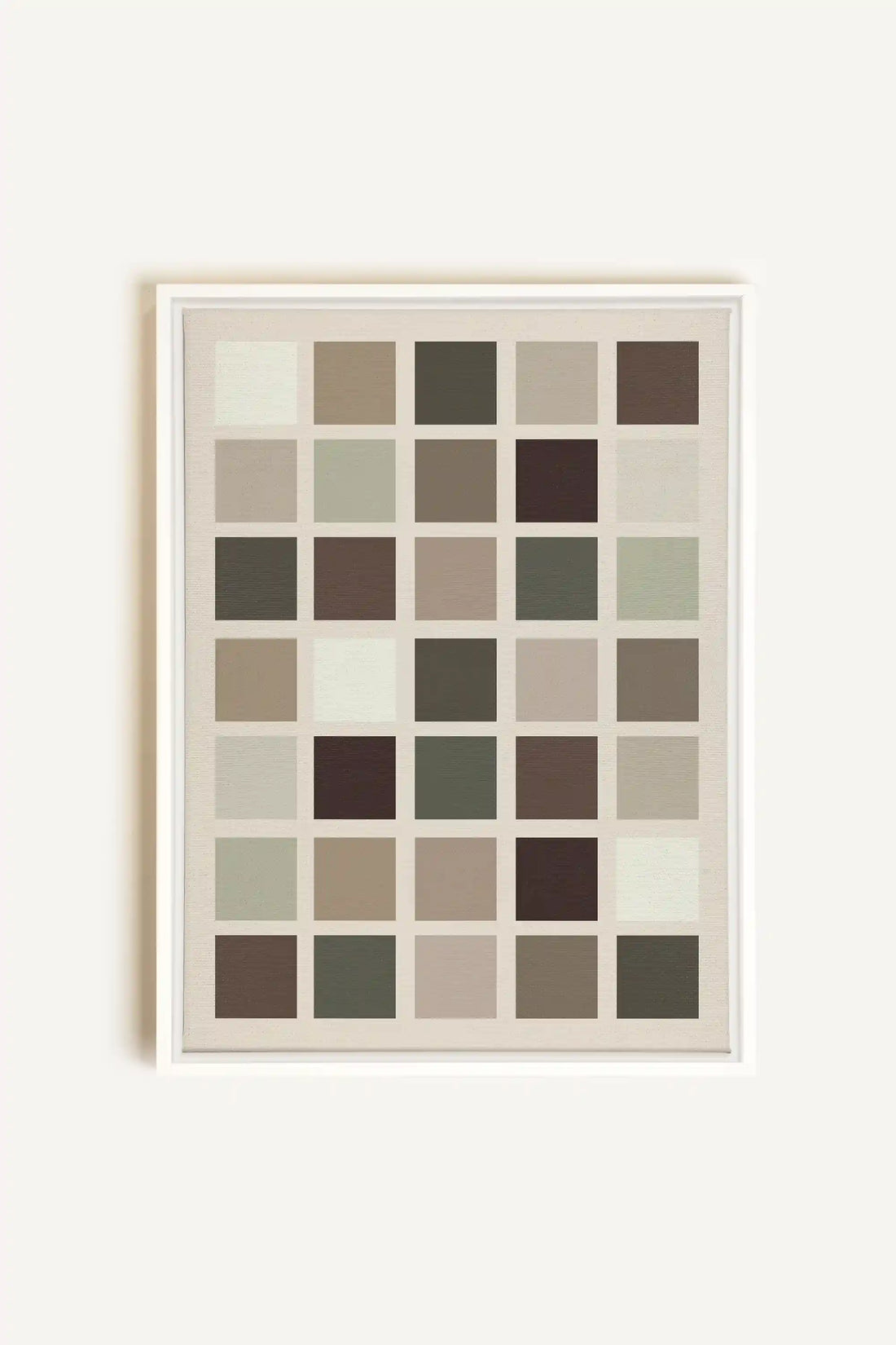 ORGANIZED TONES, Artwork on stretched canvas, framed in white