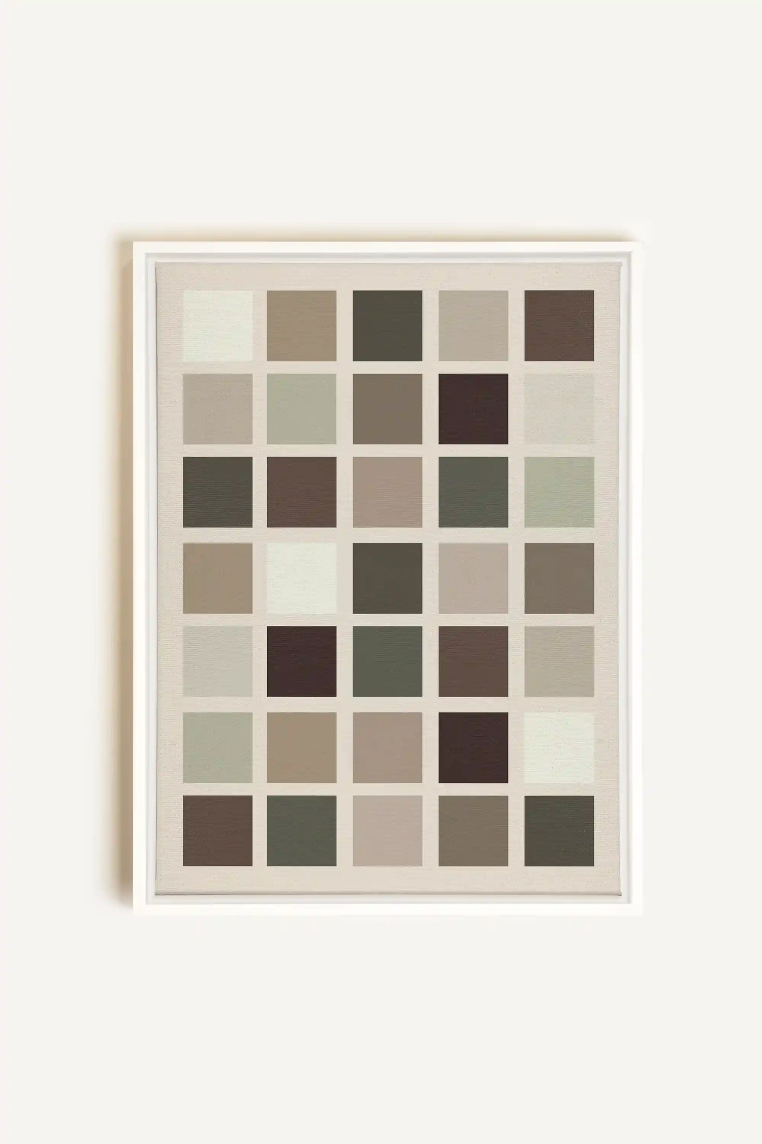 ORGANIZED TONES, Artwork on stretched canvas, framed in white