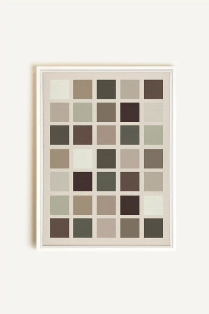 ORGANIZED TONES, Artwork on stretched canvas, framed in white