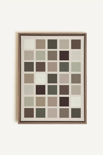 ORGANIZED TONES, Artwork on stretched canvas, framed in Brown Oak