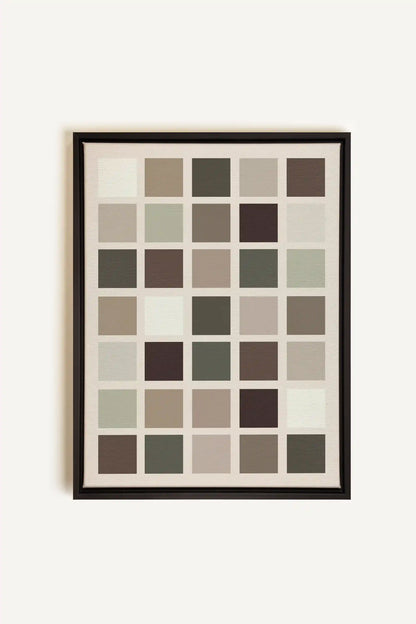 ORGANIZED TONES, Artwork on stretched canvas, framed in black