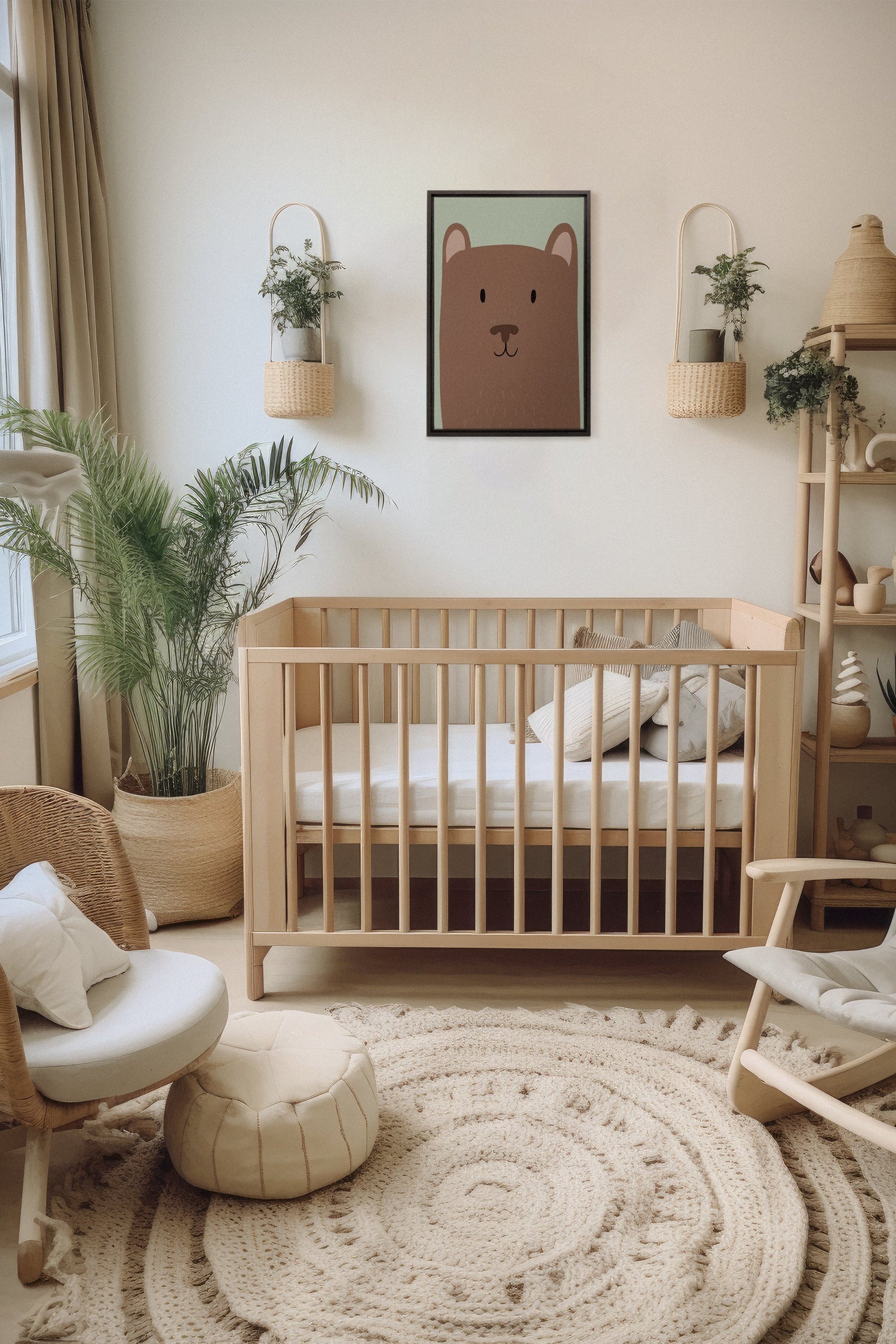 OLEKA CANVAS - OURS, Oeuvre sur toile étirée, encadré Noir