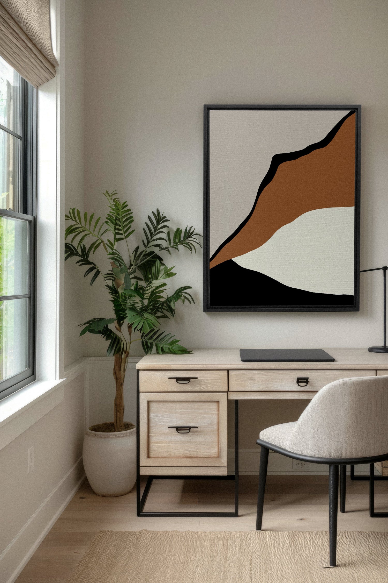 OLEKA CANVAS - PALETTE ÉBÈNE, Oeuvre sur toile étirée, encadré Noir