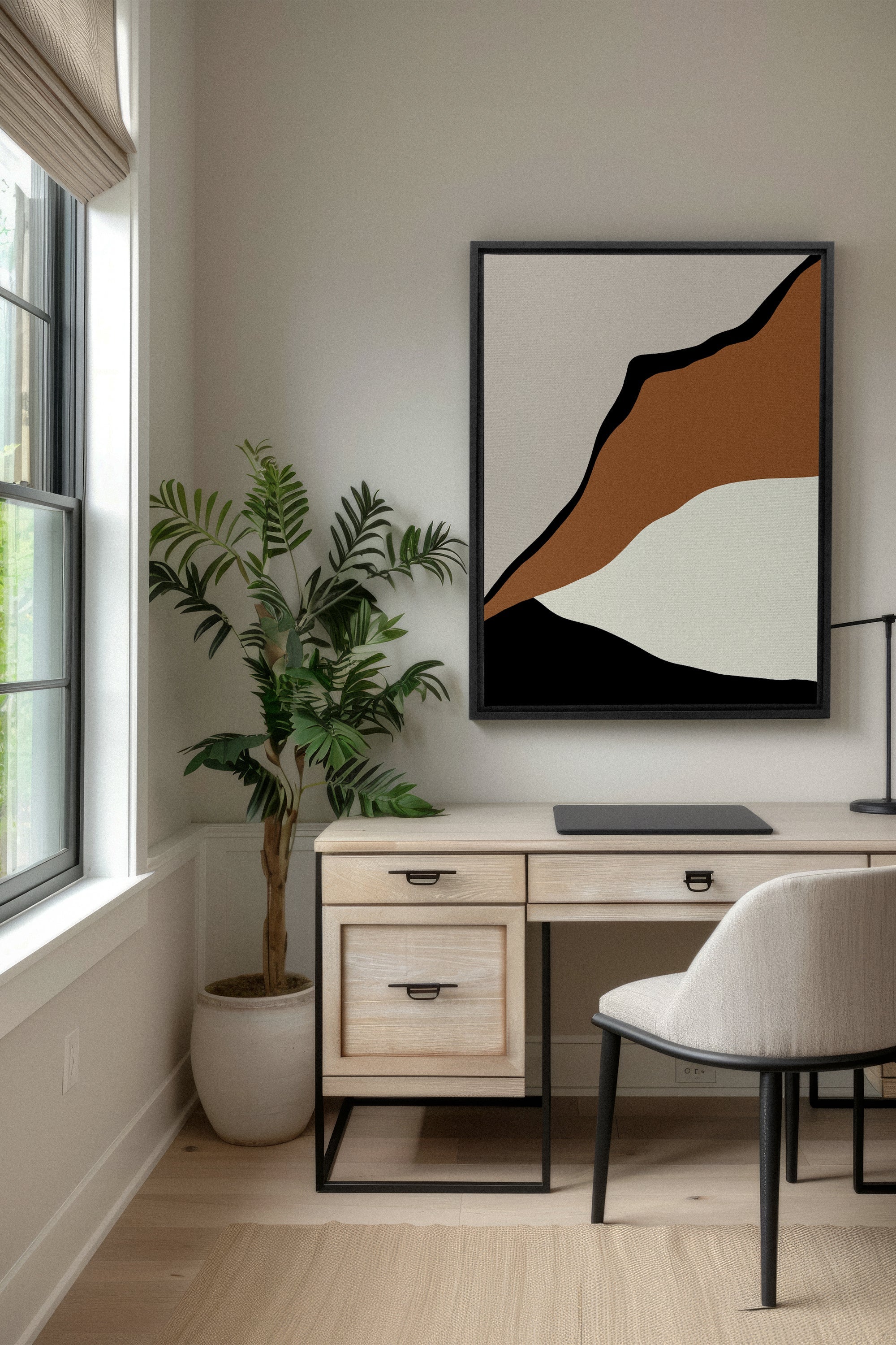 OLEKA CANVAS - PALETTE ÉBÈNE, Oeuvre sur toile étirée, encadré Noir