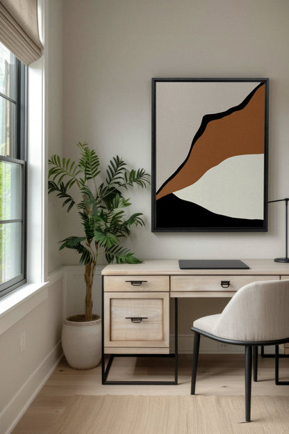 OLEKA CANVAS - PALETTE ÉBÈNE, Oeuvre sur toile étirée, encadré Noir