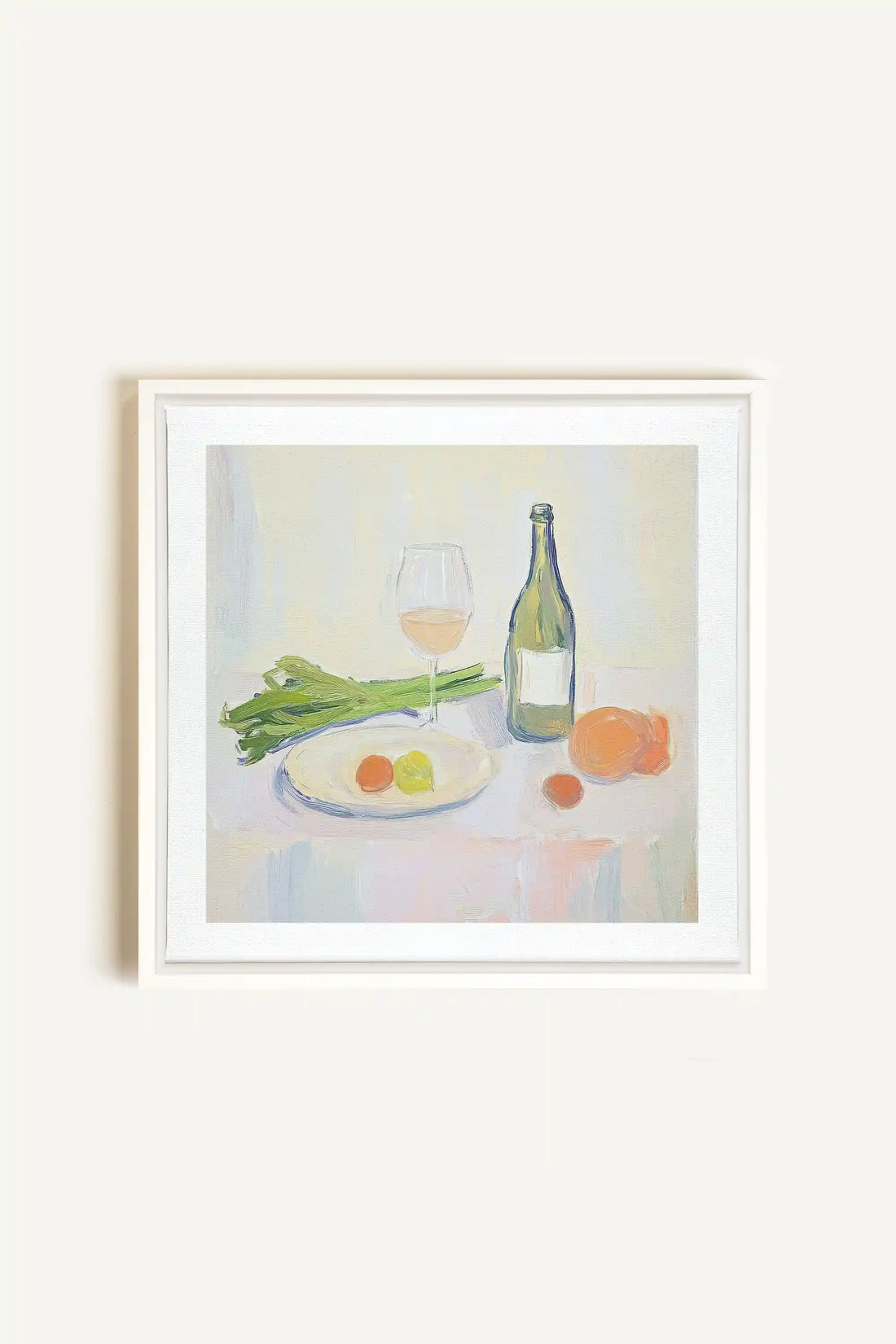 PALETTE GOURMANDE, Artwork on stretched canvas, framed in white
