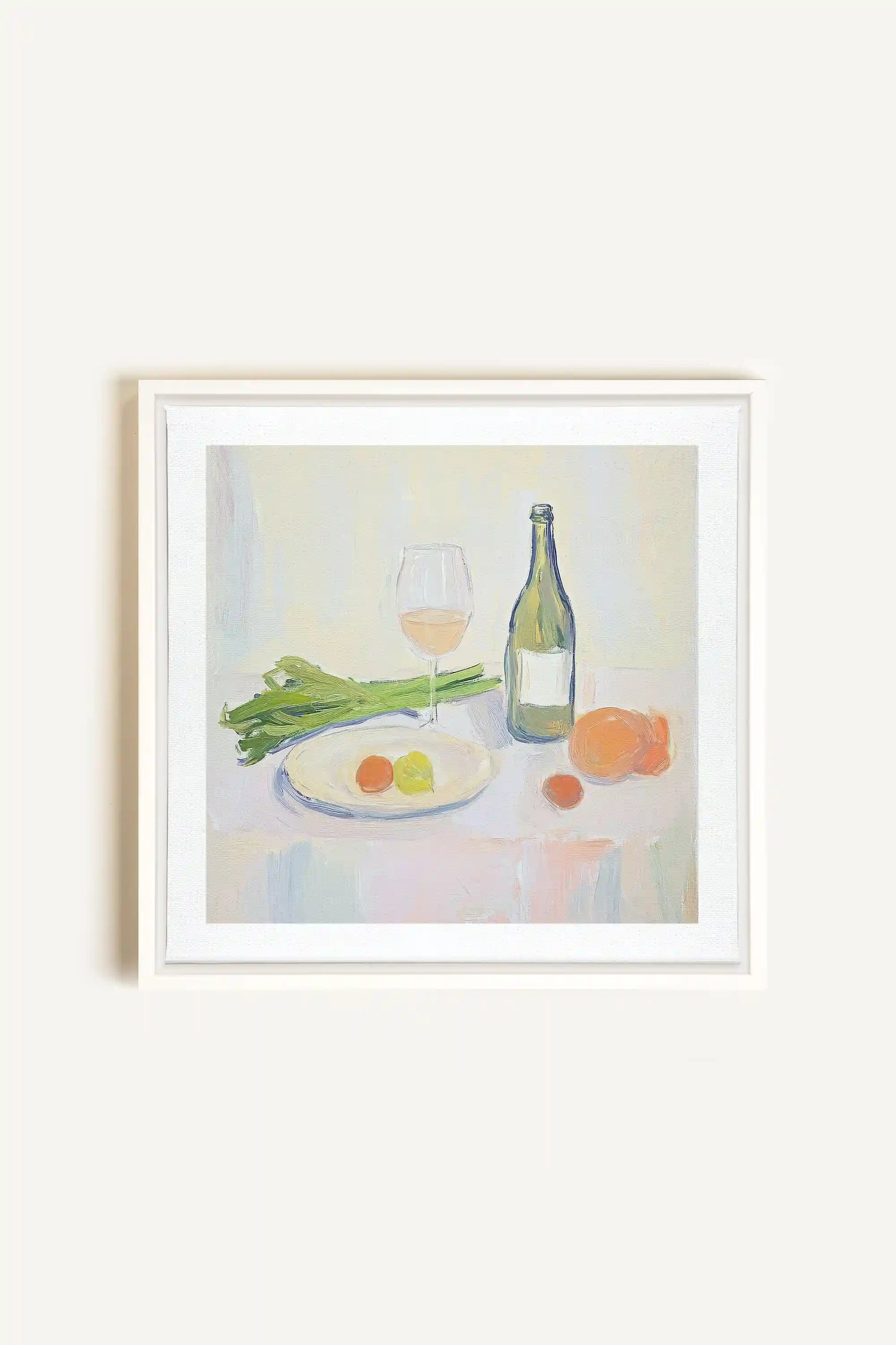 PALETTE GOURMANDE, Artwork on stretched canvas, framed in white
