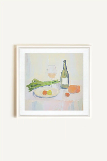 PALETTE GOURMANDE, Artwork on stretched canvas, framed in white