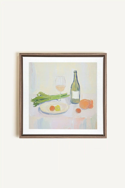 PALETTE GOURMANDE, Artwork on stretched canvas, framed in Brown Oak