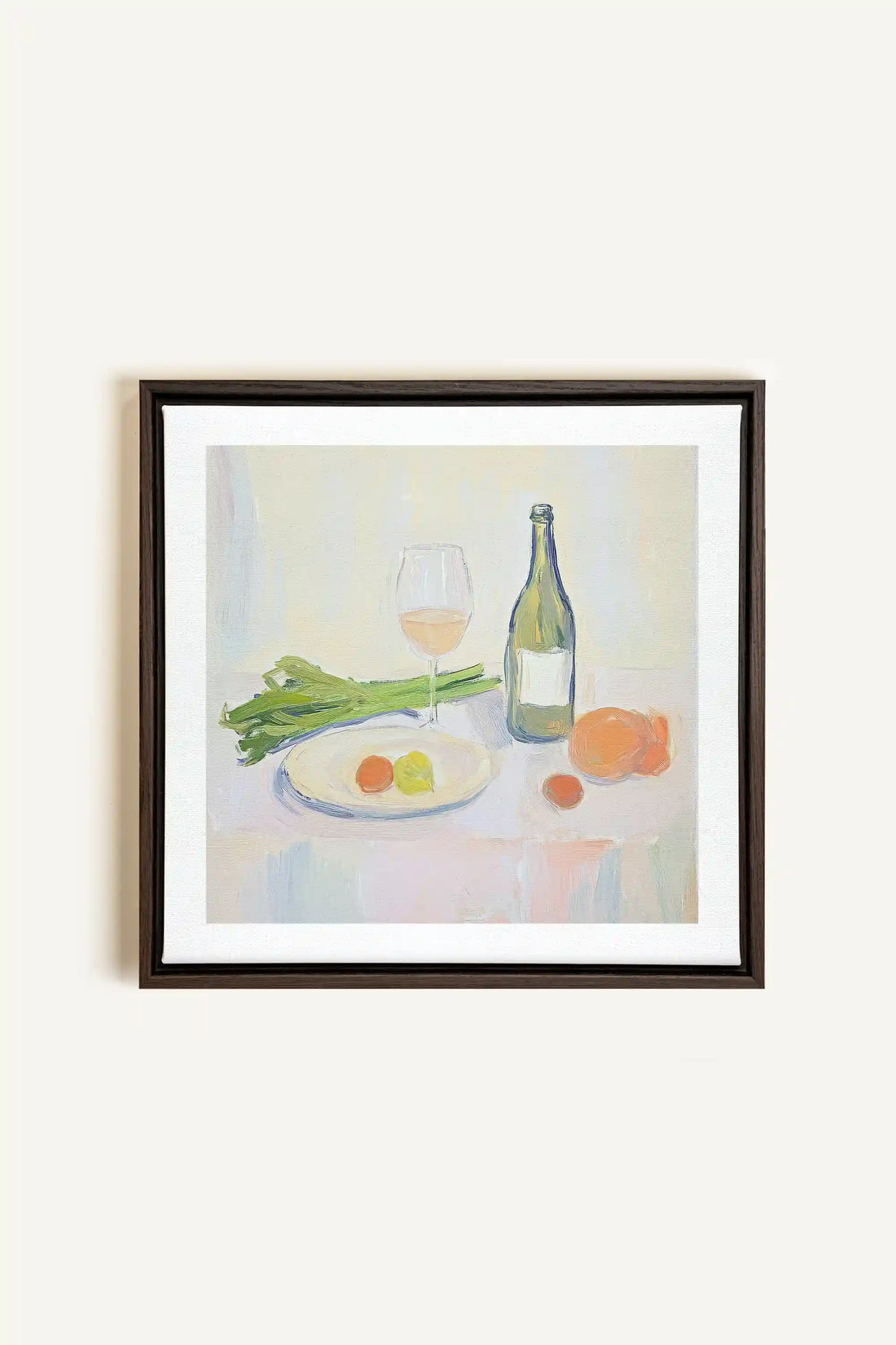 PALETTE GOURMANDE, Artwork on stretched canvas, framed in Walnut Brown