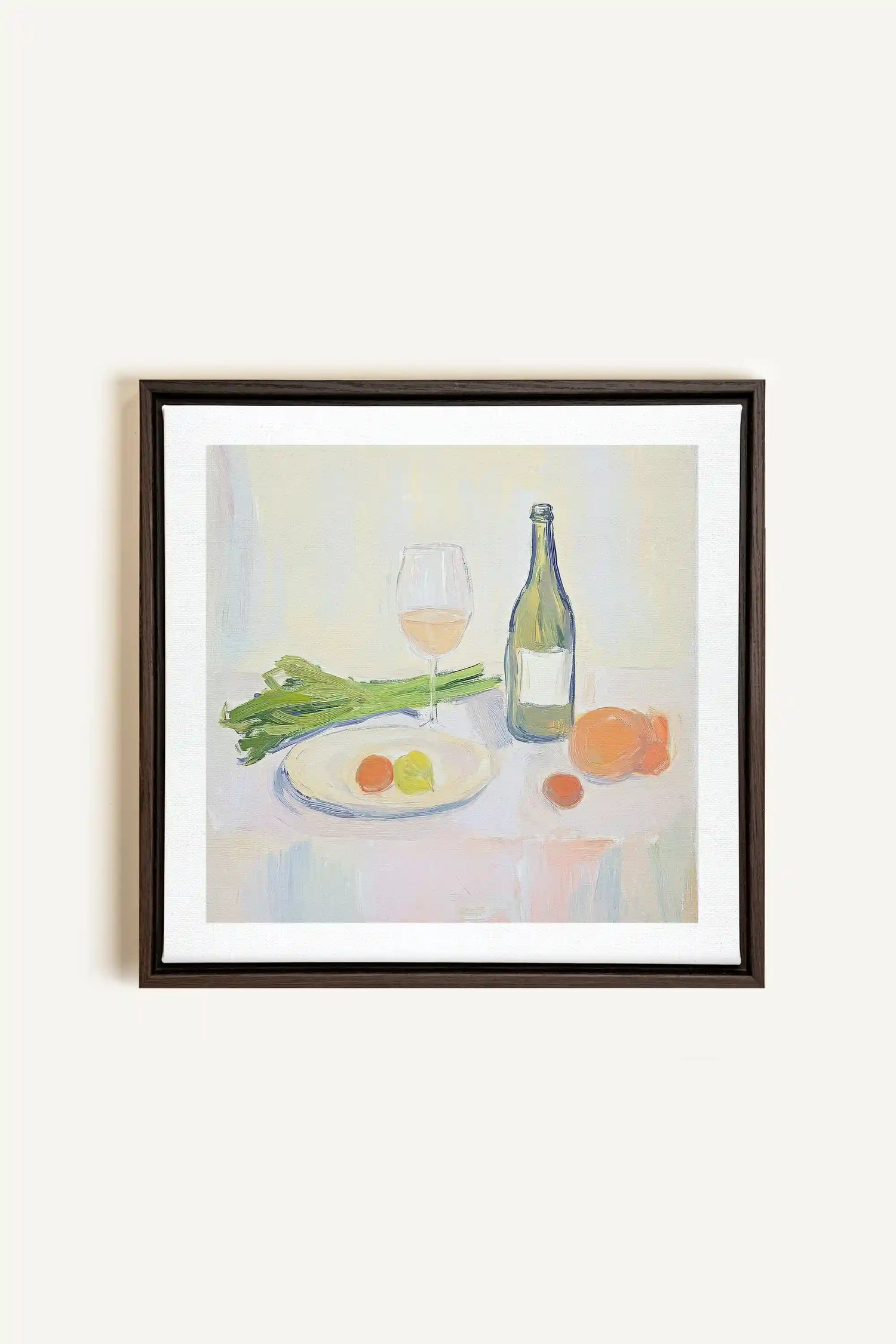 PALETTE GOURMANDE, Artwork on stretched canvas, framed in Walnut Brown