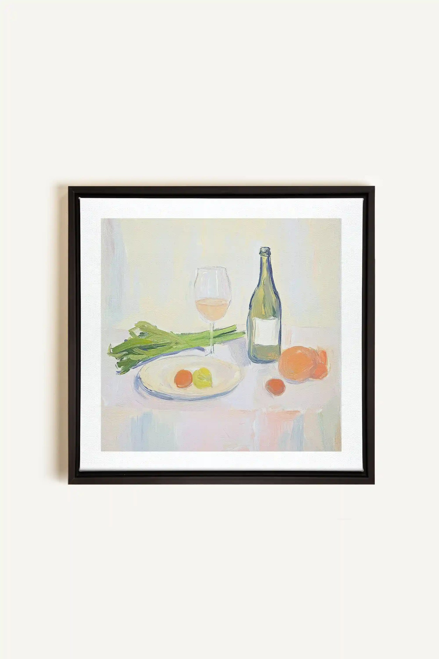 PALETTE GOURMANDE, Artwork on stretched canvas, framed in black