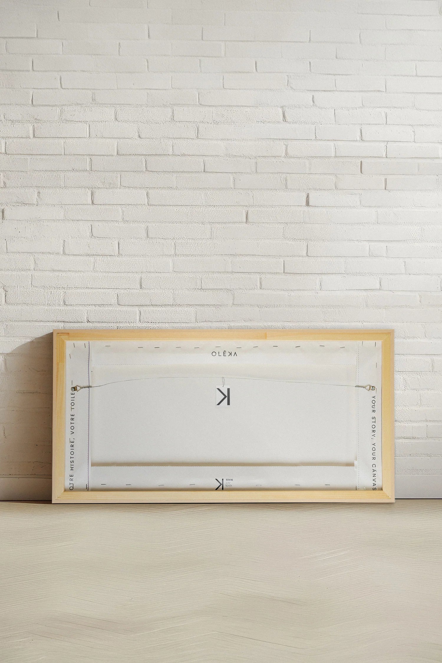JARDIN OUBLIÉ, Artwork on stretched canvas, Light Natural frame