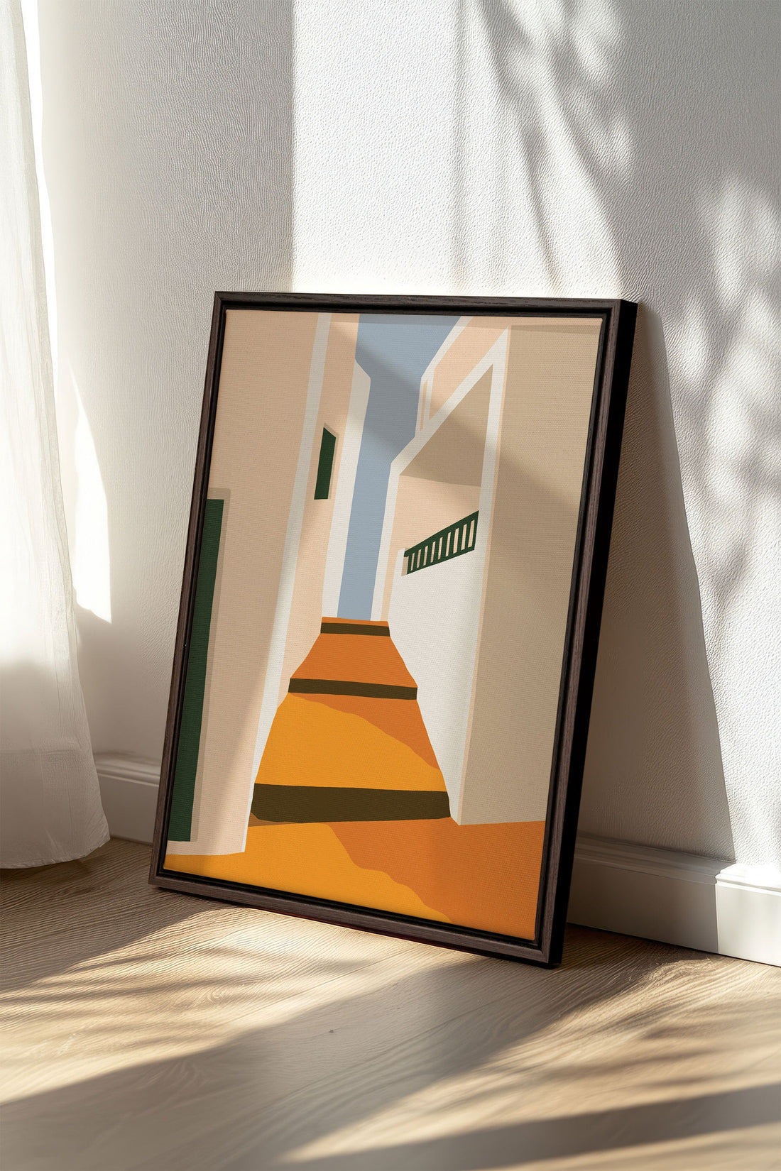 OLEKA CANVAS - PASSAGE, Oeuvre sur toile étirée, encadré Brun Noyer