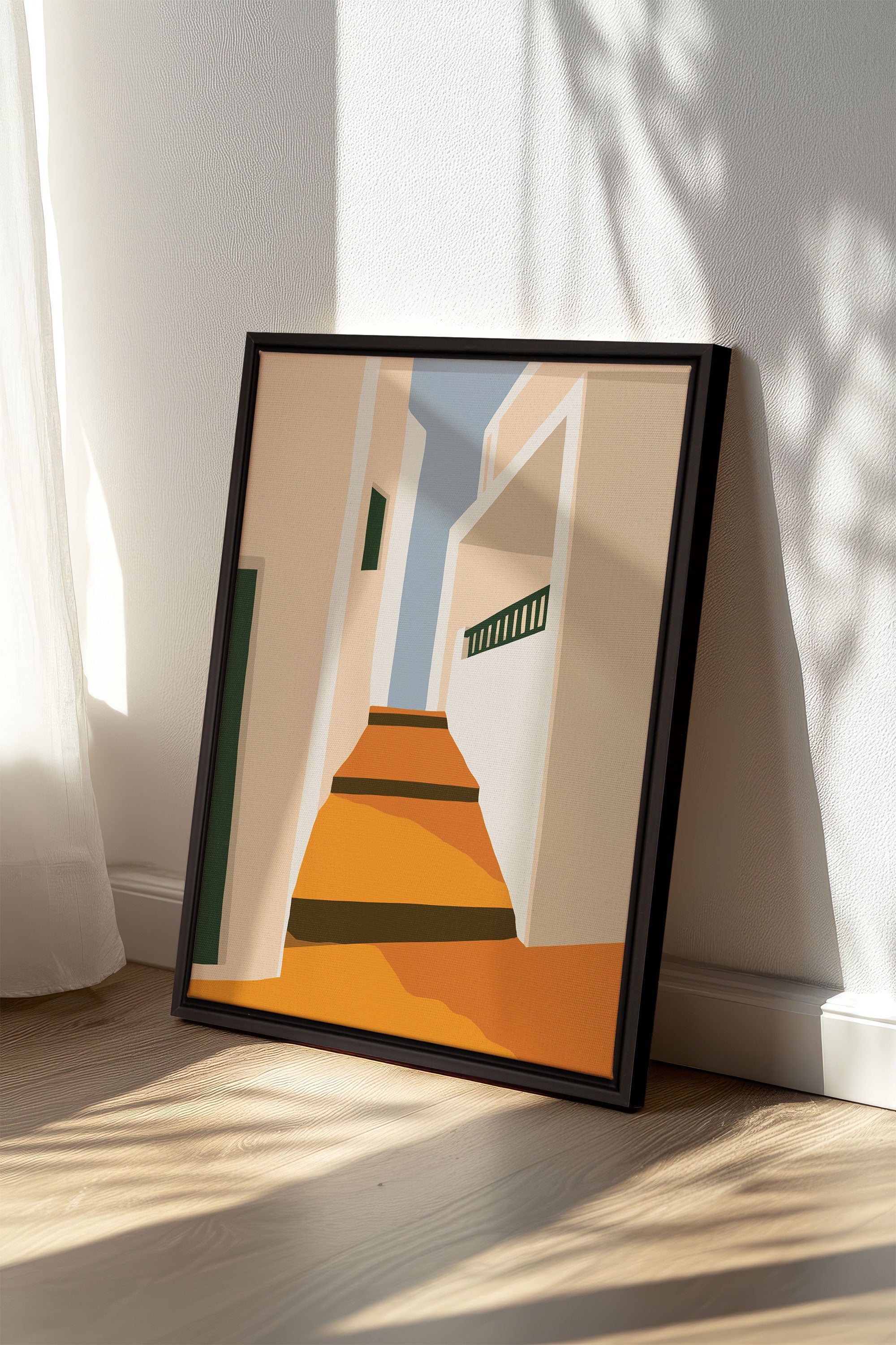 OLEKA CANVAS - PASSAGE, Oeuvre sur toile étirée, encadré Noir