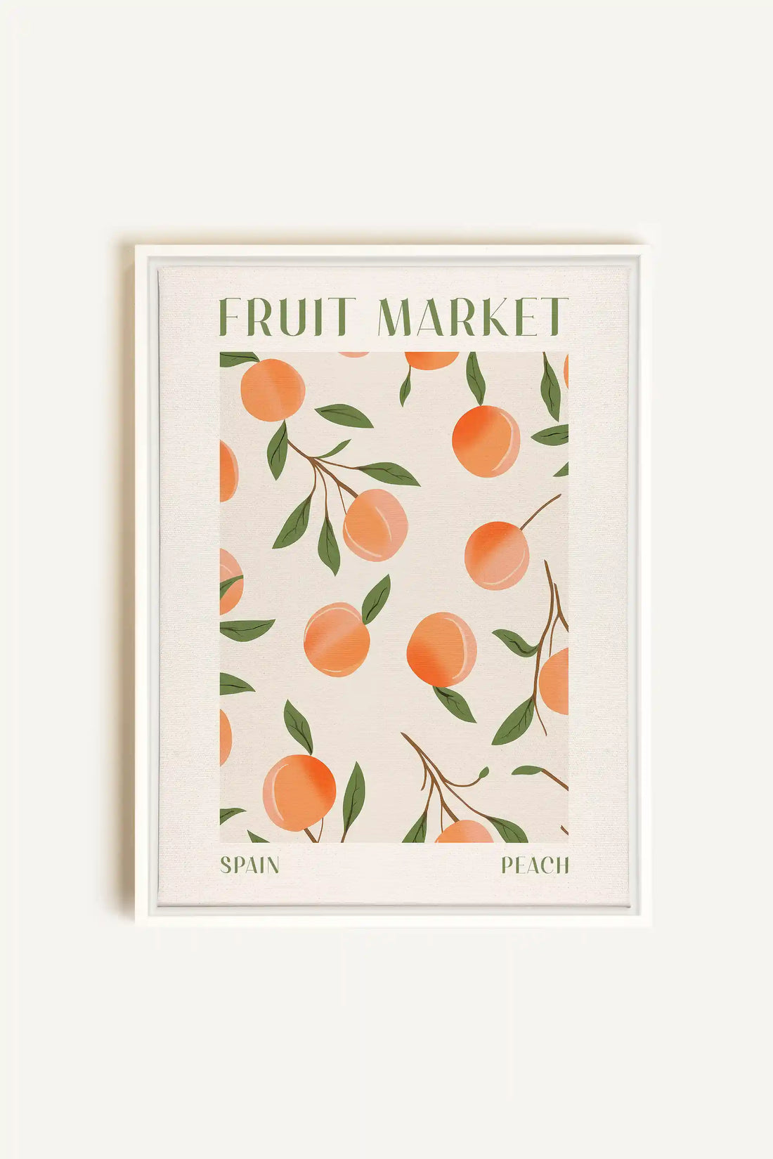 PEACH, Artwork on stretched canvas, framed in white