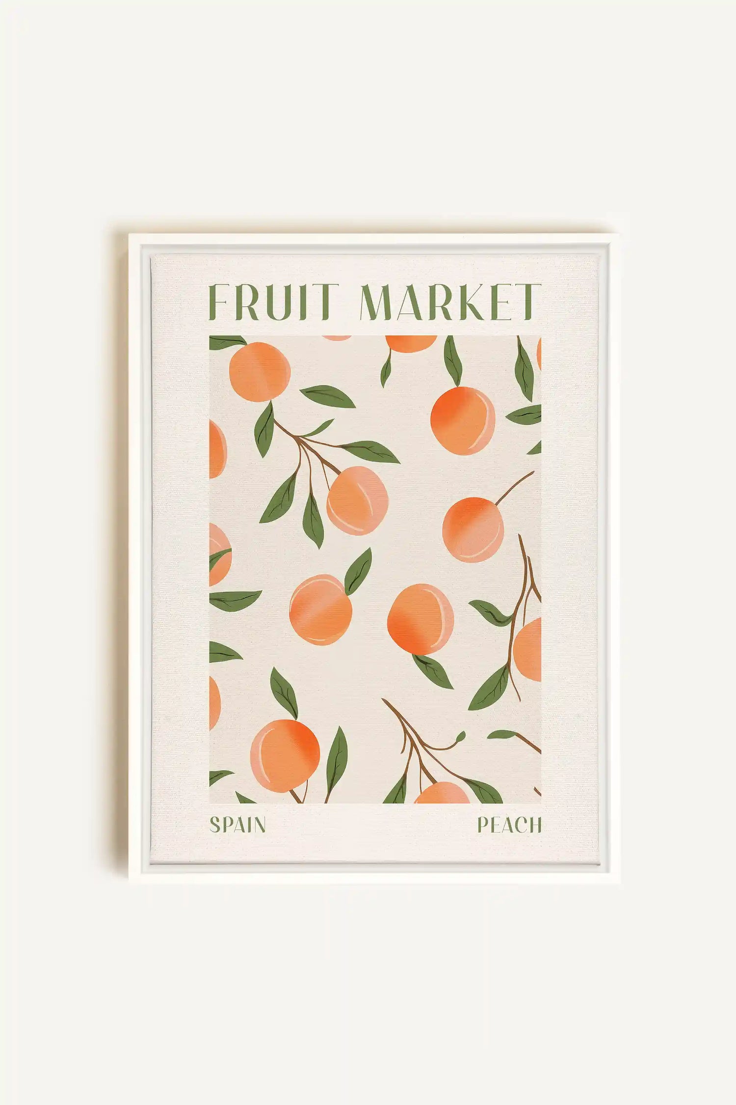 PEACH, Oeuvre sur toile étirée, encadré Blanc