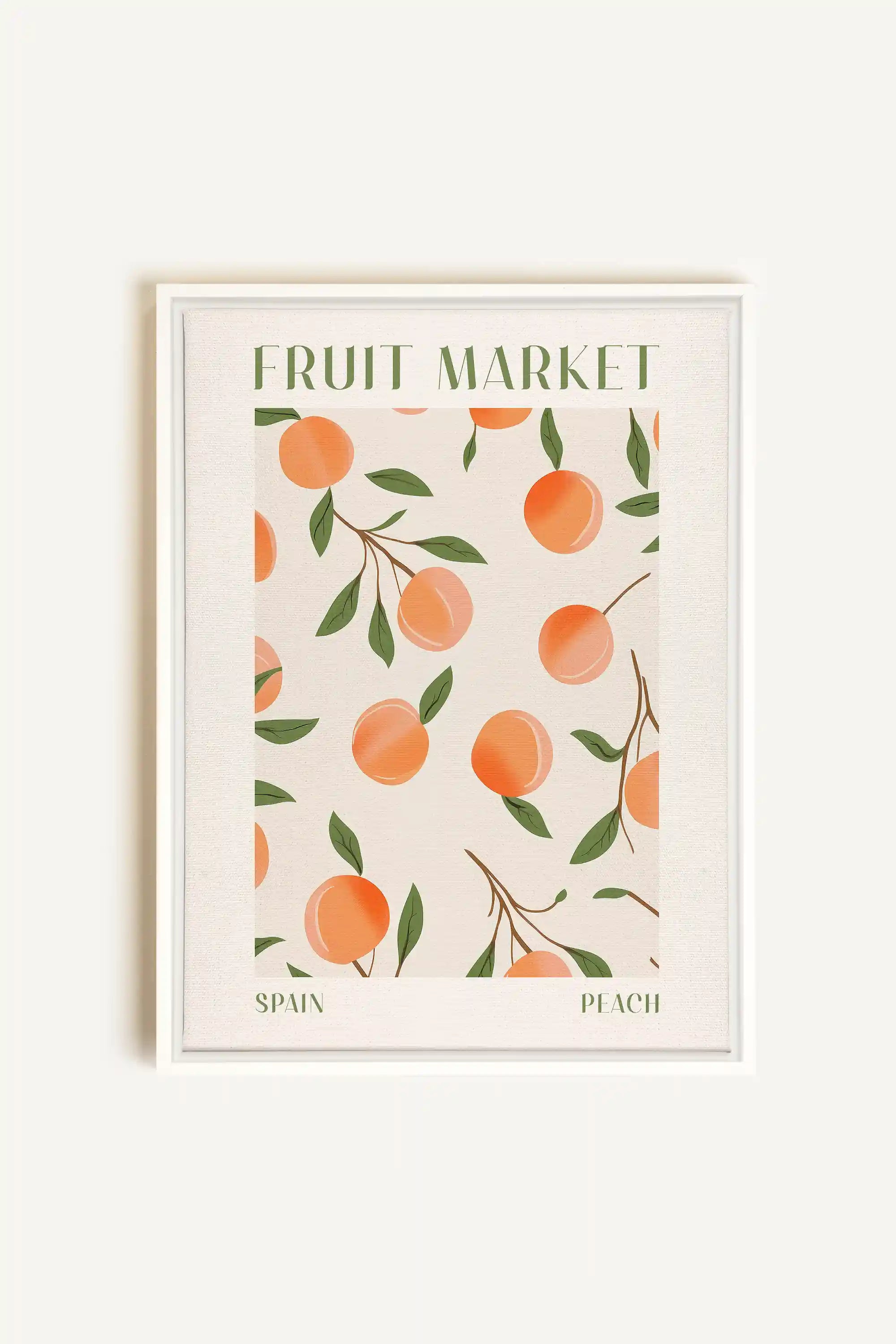 PEACH, Oeuvre sur toile étirée, encadré Blanc