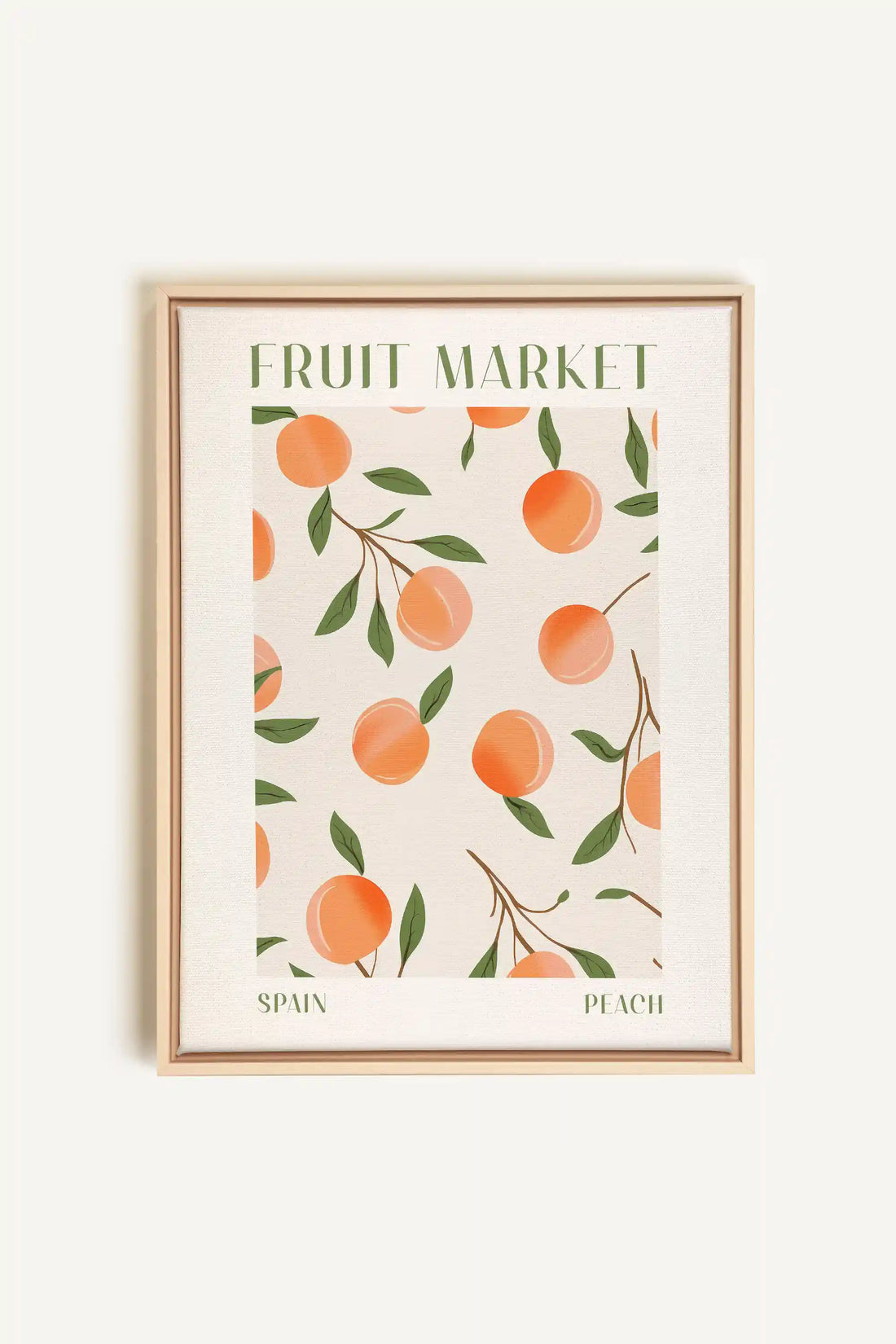 PEACH, Oeuvre sur toile étirée, encadré Naturel Clair