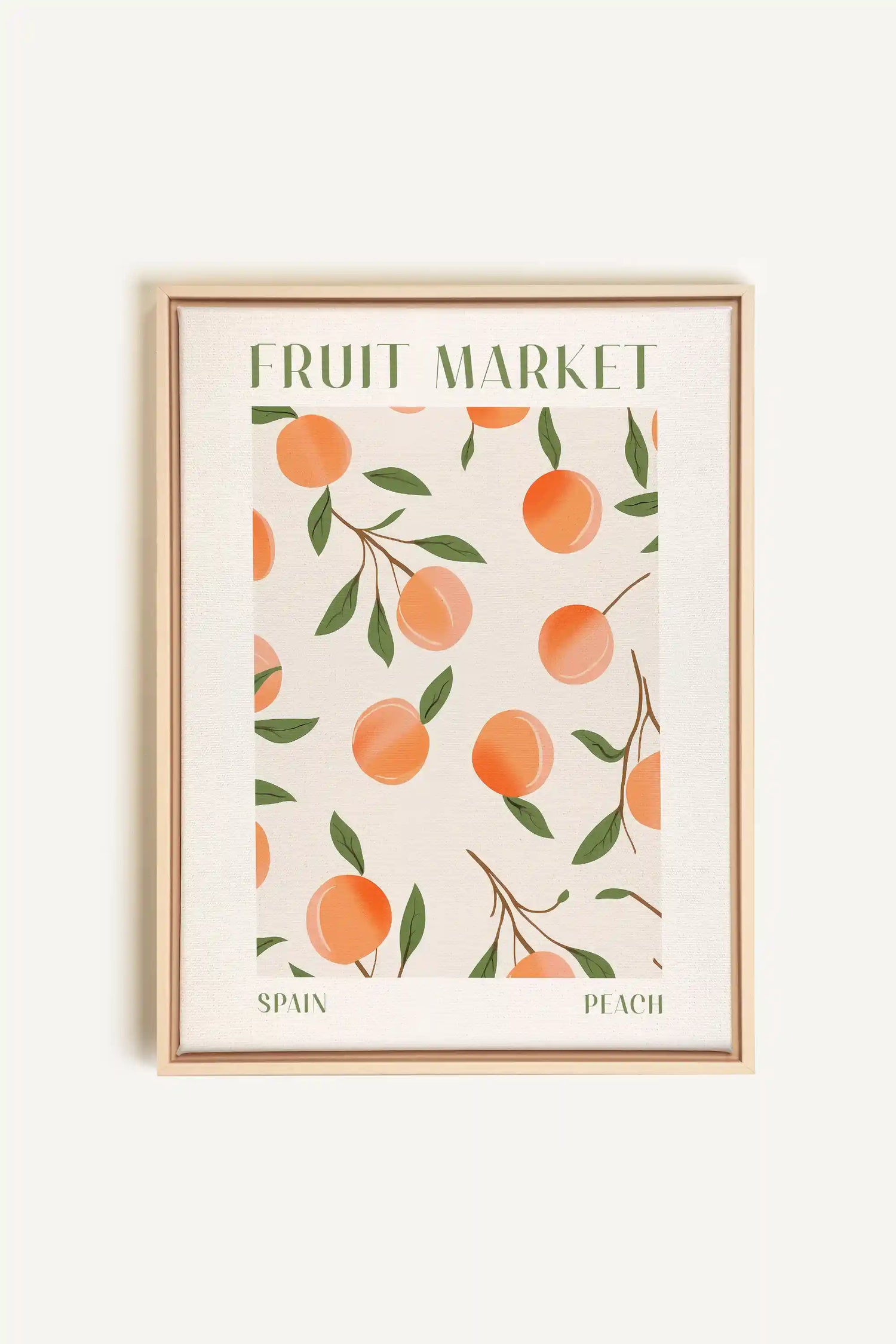 PEACH, Artwork on stretched canvas, framed Natural Light