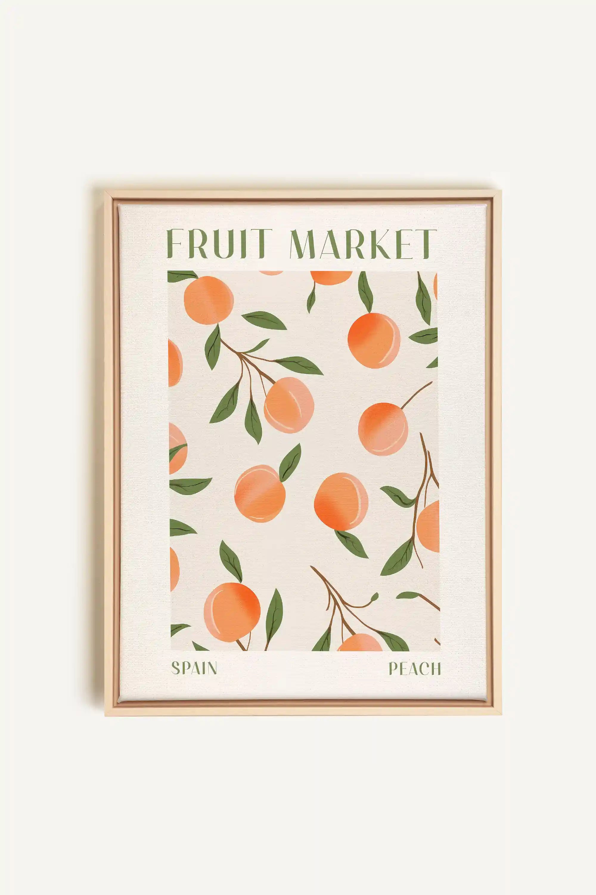 PEACH, Artwork on stretched canvas, framed Natural Light