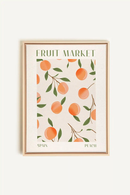 PEACH, Artwork on stretched canvas, framed Natural Light