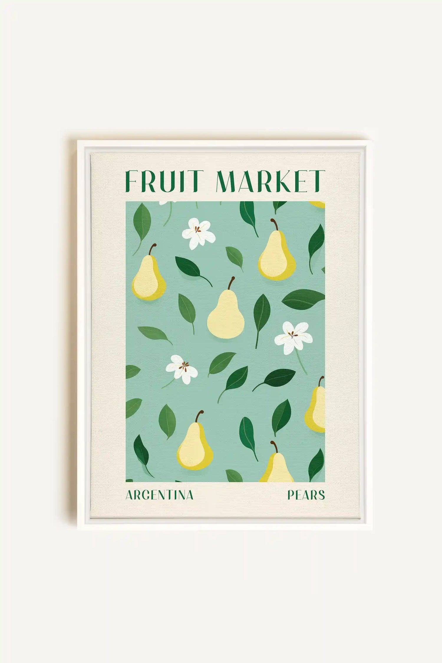 PEARS, Oeuvre sur toile étirée, encadré Blanc