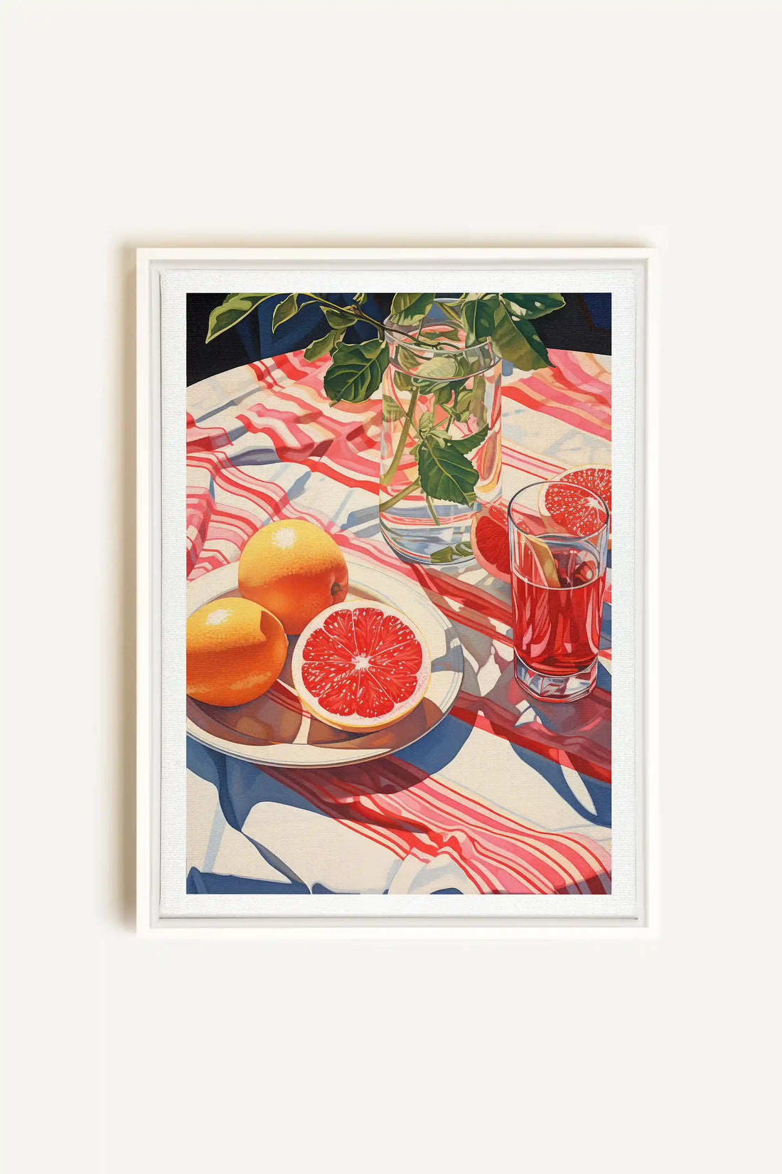 PICNIC HAVEN, Artwork on stretched canvas, framed in white